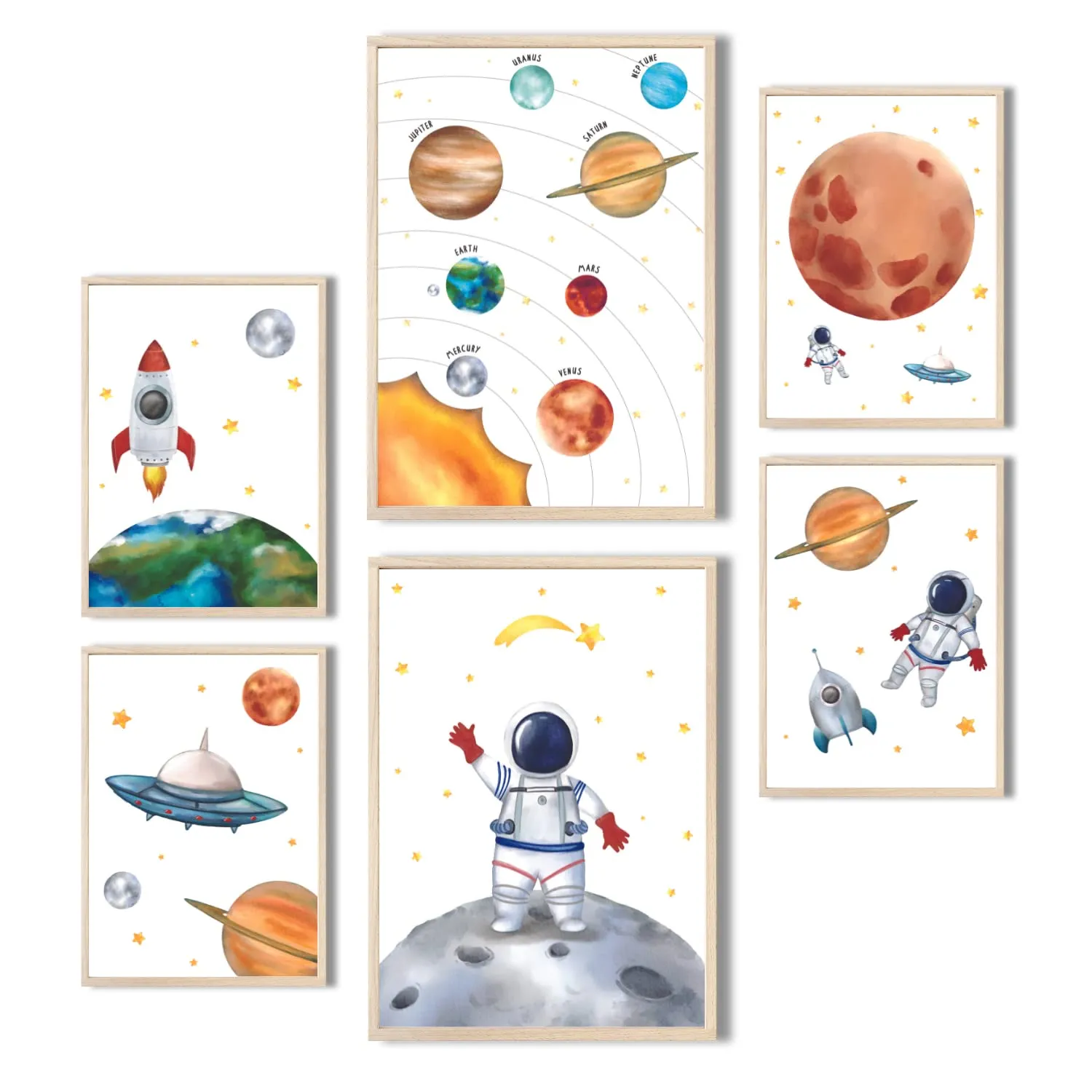 MeinBaby123 Astronaut Poster 6er Set A4/A5 matt