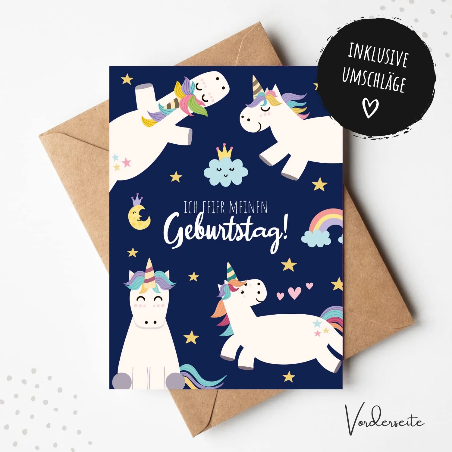 MeinBaby123 Einladungskarten Kindergeburtstag Einhorn 10er Set