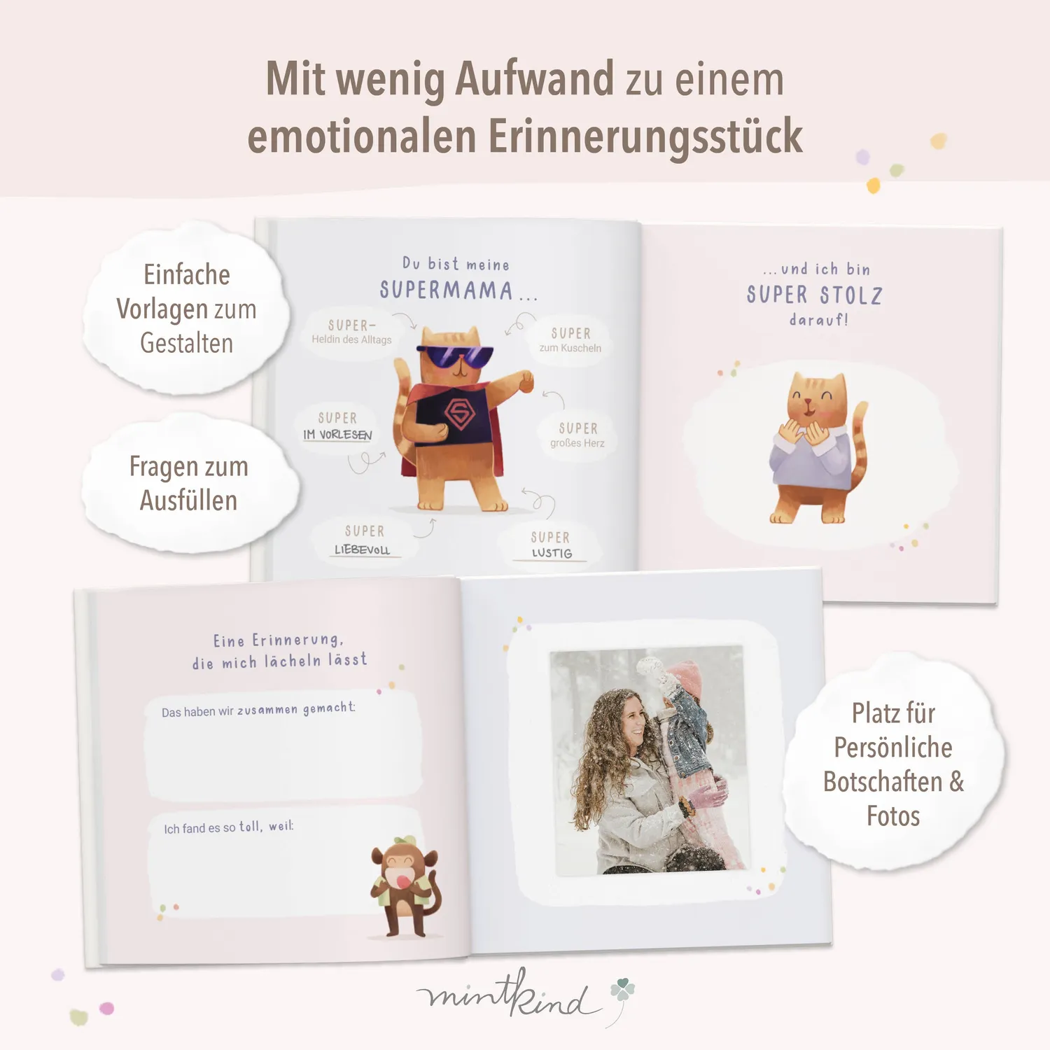 MINTKIND Mama du bist toll Geschenkbuch zum Ausfüllen Kinder