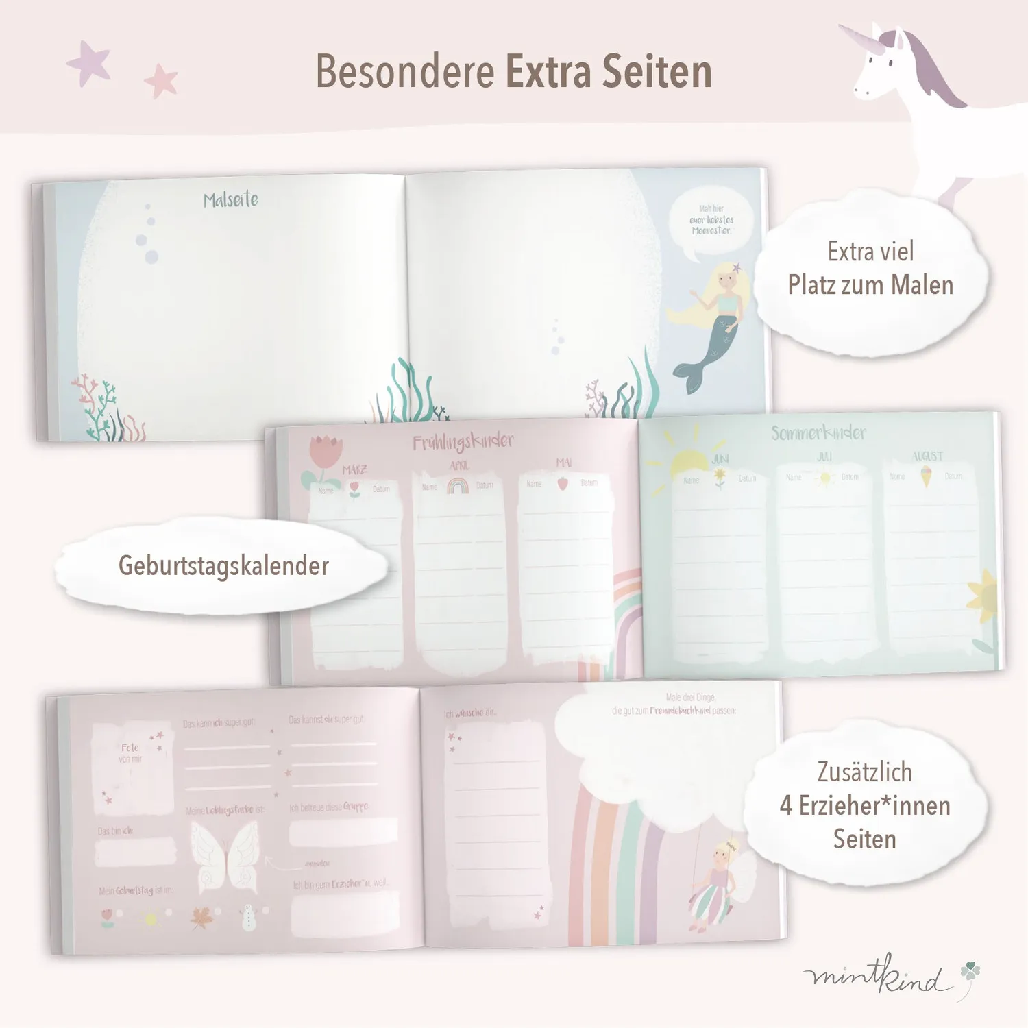 MINTKIND Feenwelt Kindergarten Freundebuch A5 80 Seiten