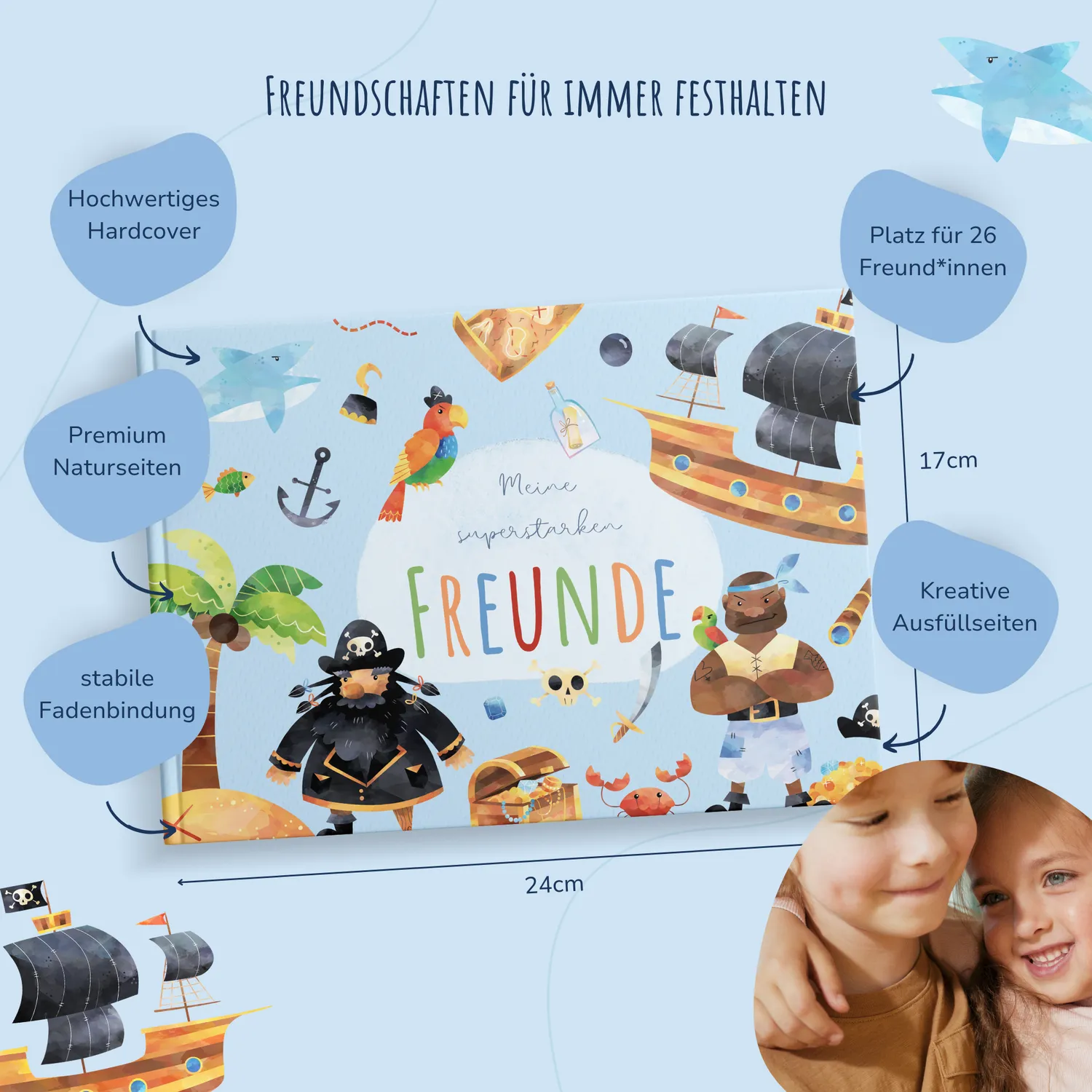 MeinBaby123 Freundebuch Piraten Hardcover 26 Freunde