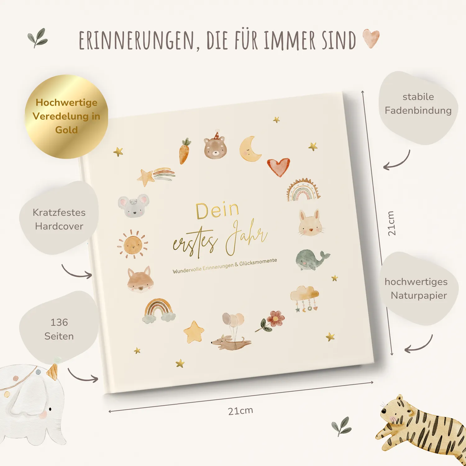 MeinBaby123 Babyalbum Dein erstes Jahr beige 2. Wahl