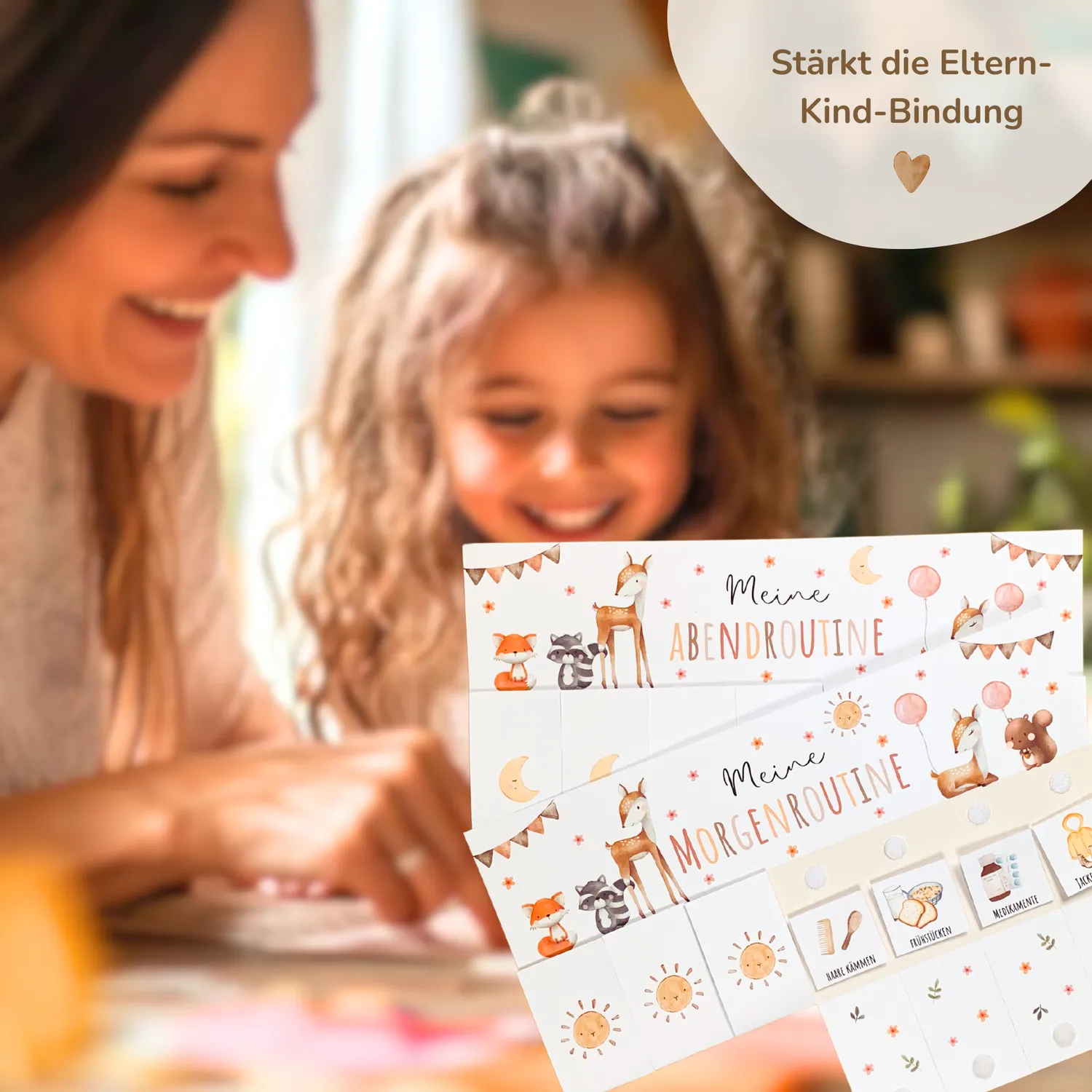 MeinBaby123 Süße Tiere Morgen-Abendroutine PDF Ausdruck