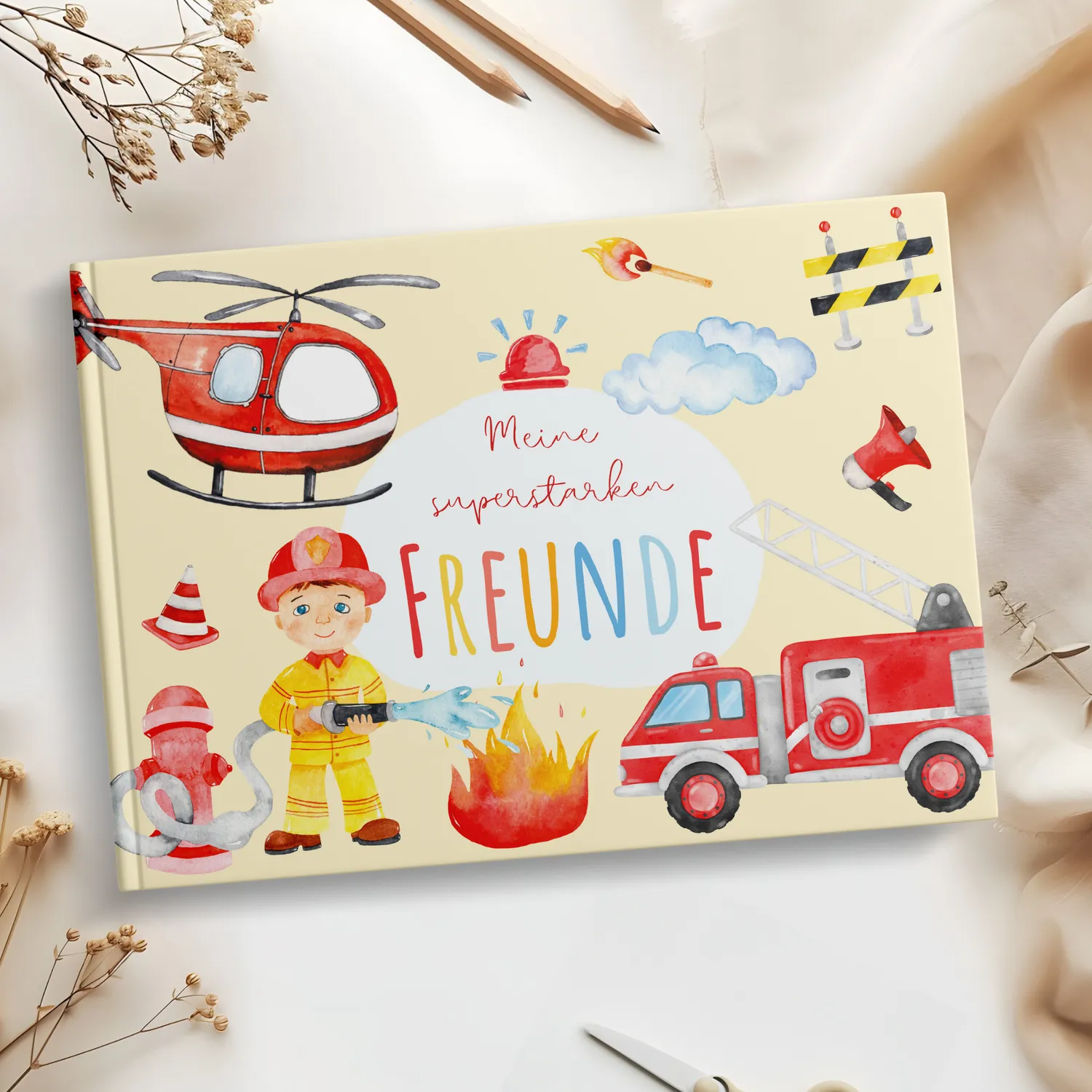 MeinBaby123 Freundebuch Kinder Feuerwehr Hardcover 76 Seiten