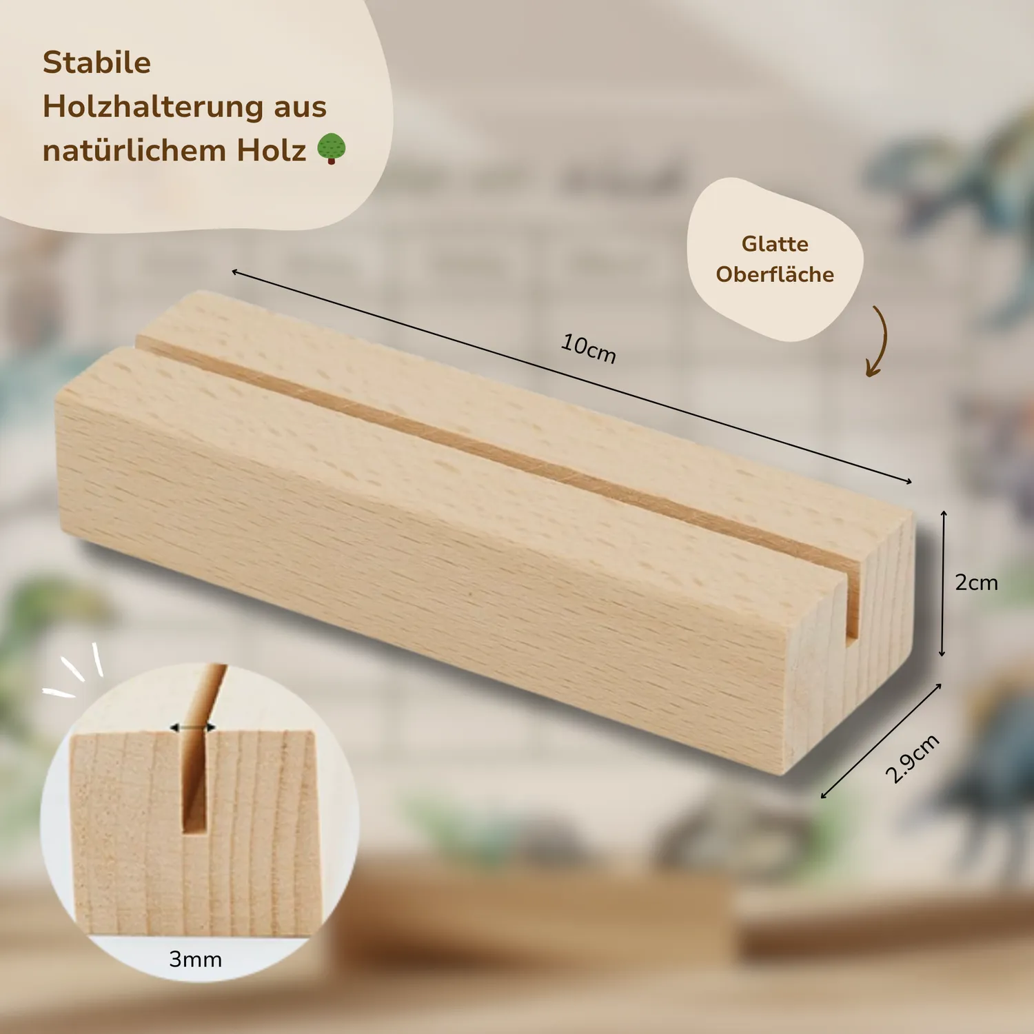 MeinBaby123 Stundenplan Dinos Acryl A4 mit Holzhalterung abwischbar