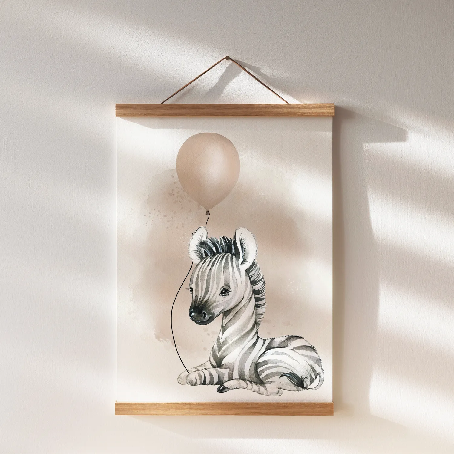 MeinBaby123 Zebra Luftballon Poster 3er Set A4 beige