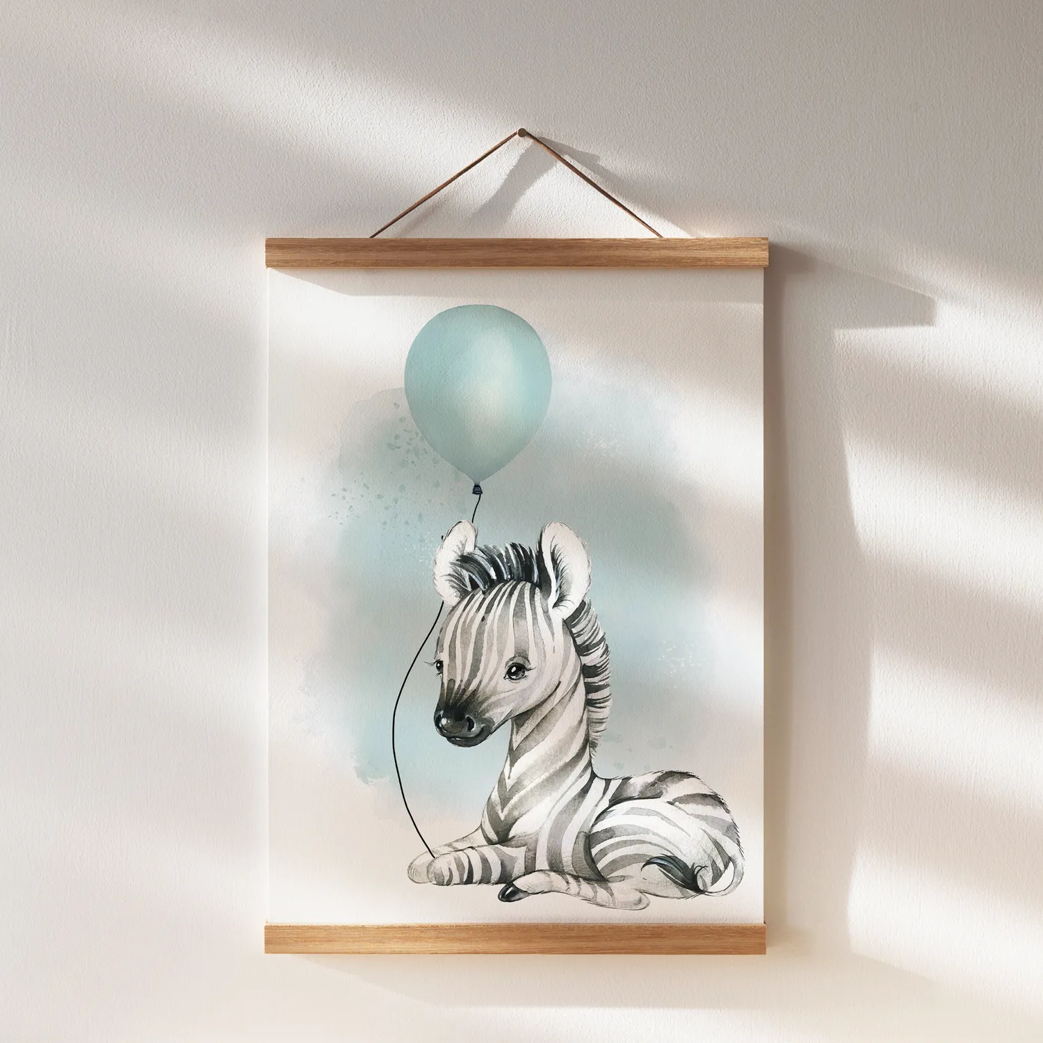MeinBaby123 Zebra & Luftballon Poster 3er Set A4 mint