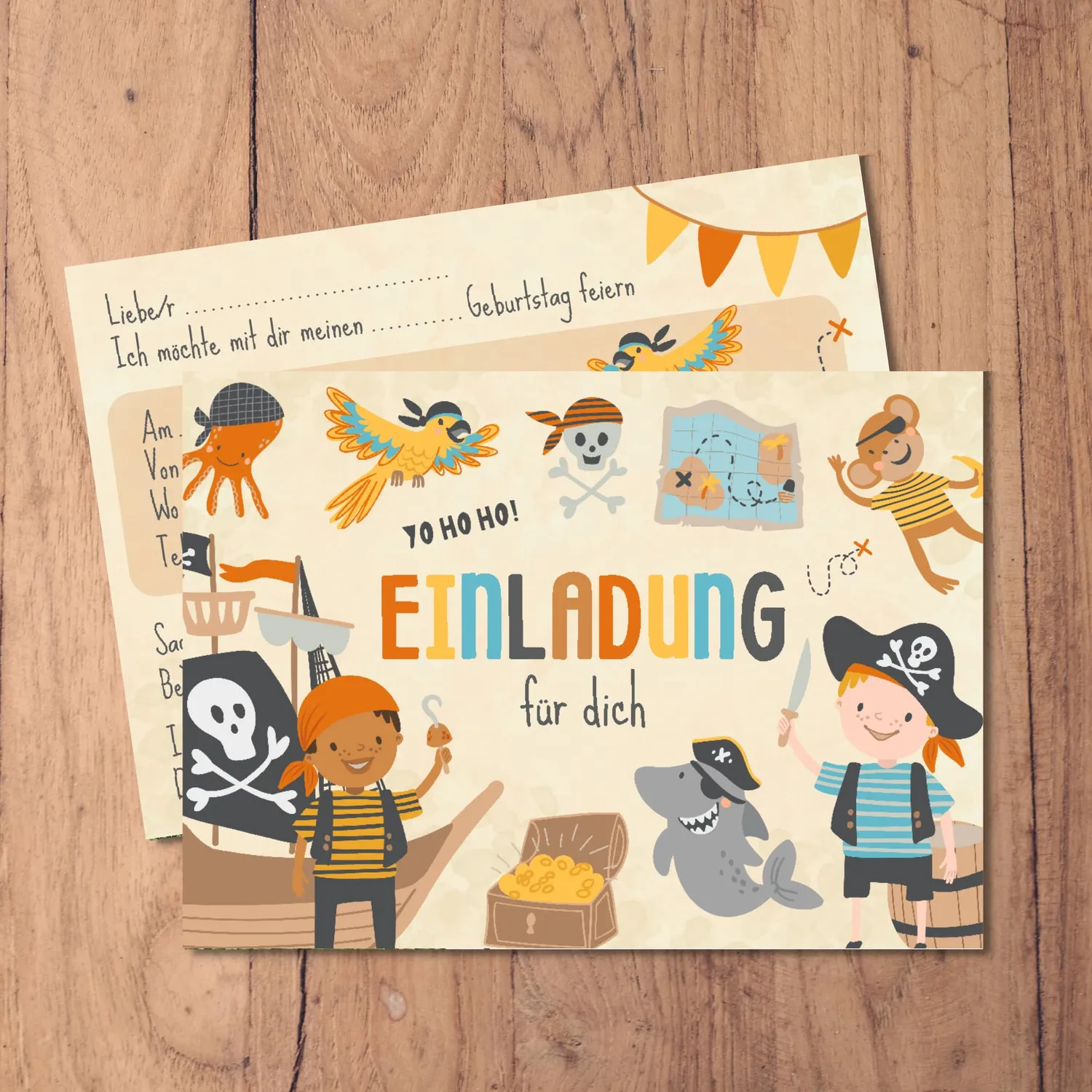 MeinBaby123 Einladungskarten Piraten 10er mit Umschlag