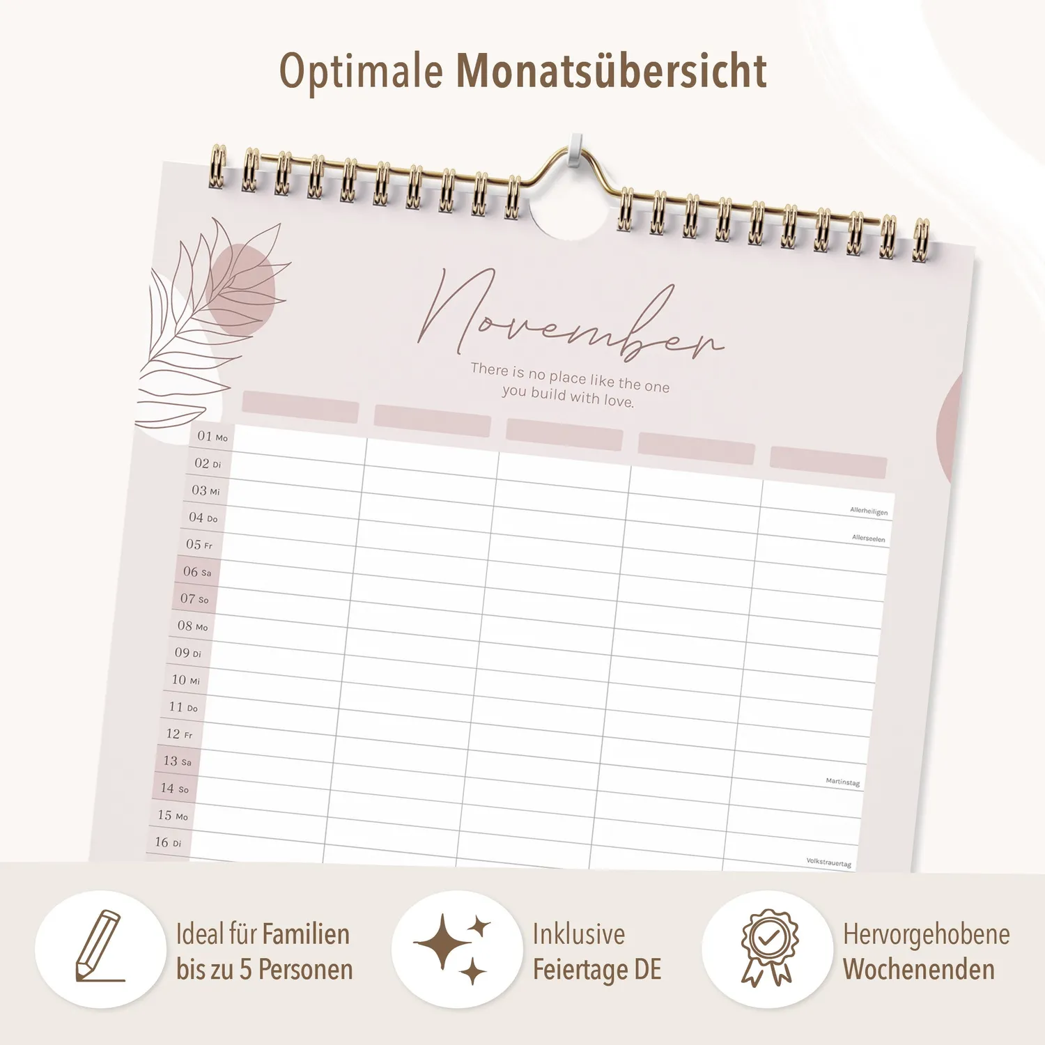 MINTKIND kind of hazel Familienkalender 2027 Wand