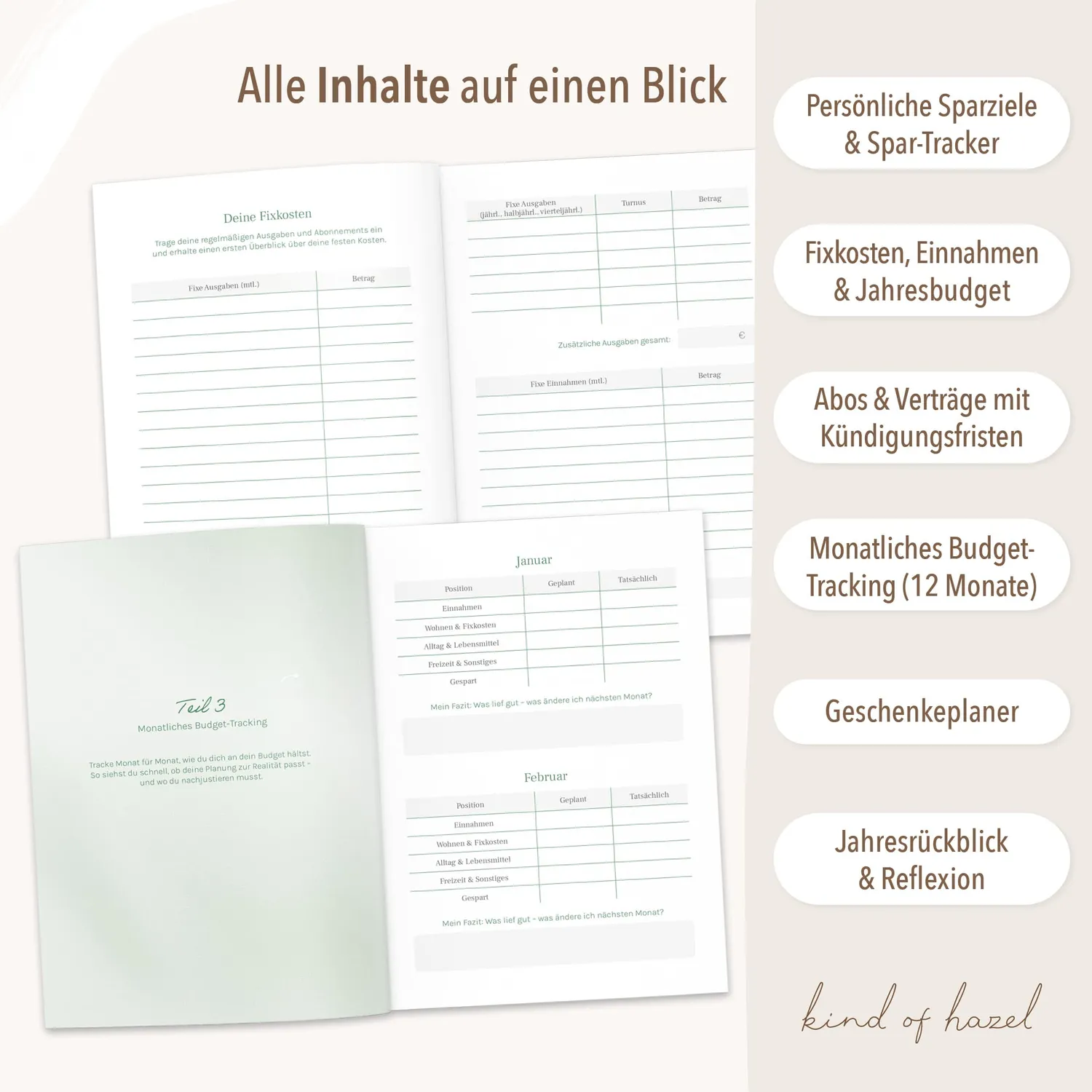 MINTKIND Planer Beiheft Finanzen 24 Seiten