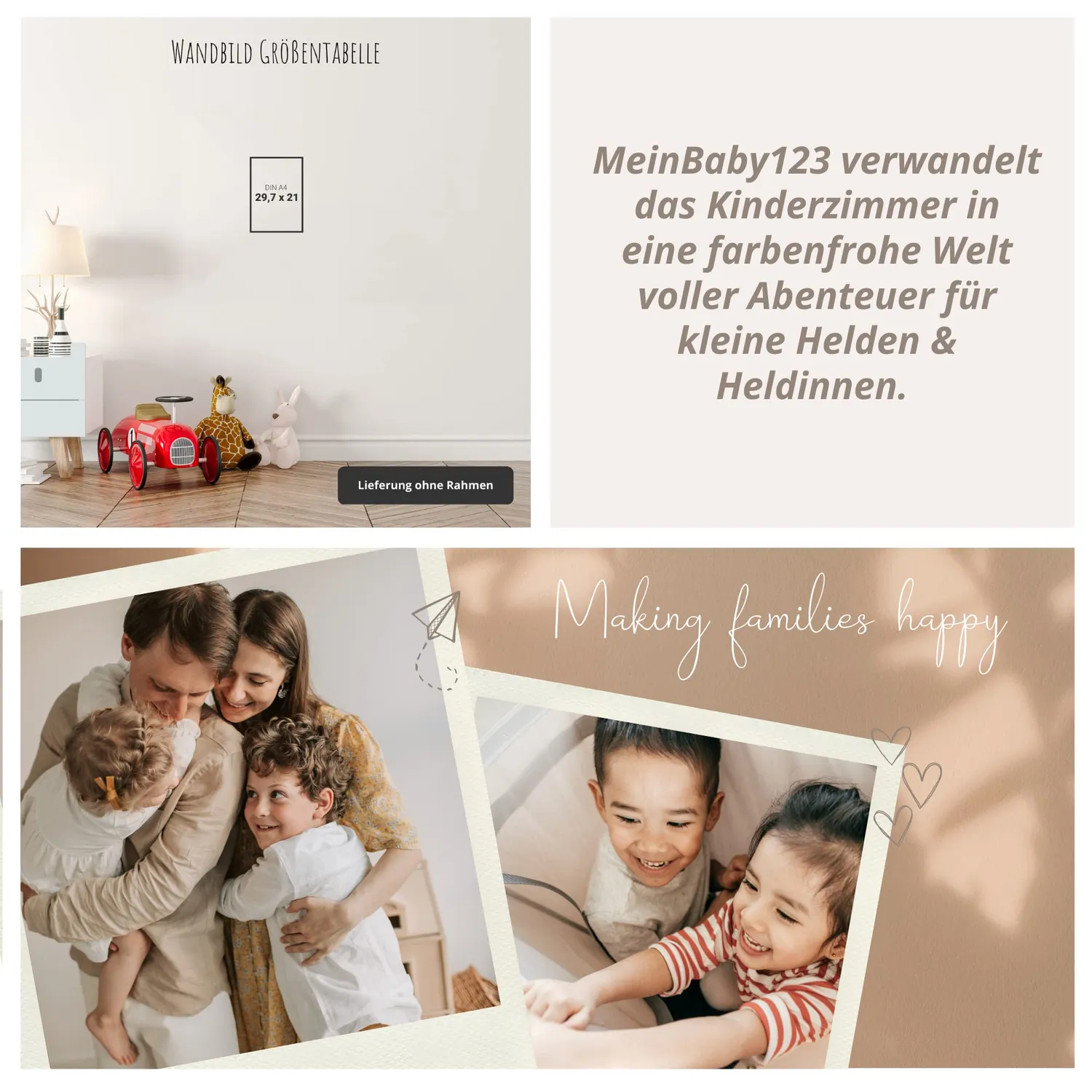 MeinBaby123 Zahlen 1-100 Lernposter A4 bunt