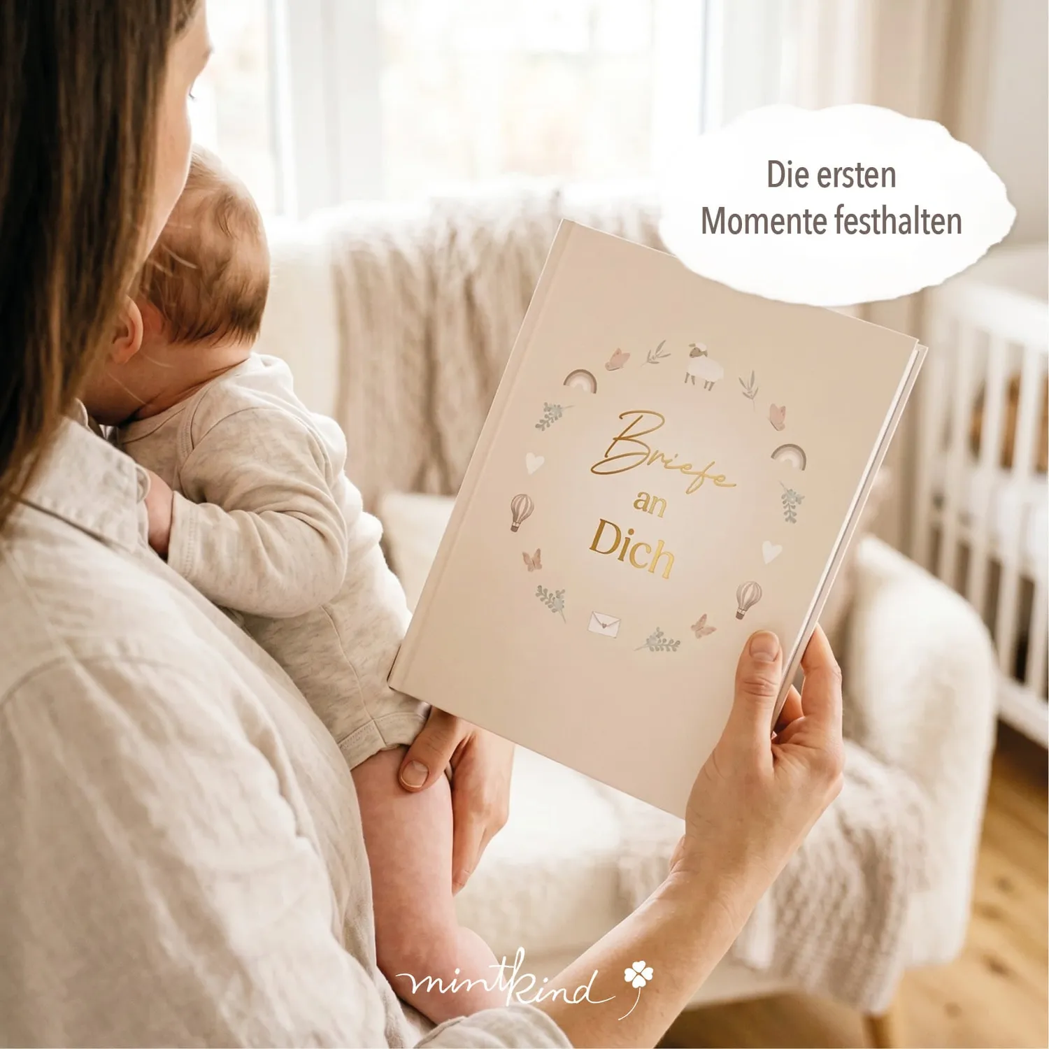 MINTKIND Briefe an Dich Briefbuch Beige gebunden 40 Briefe
