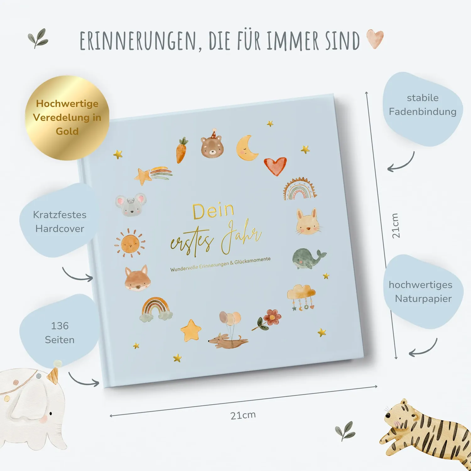 MeinBaby123 Dein erstes Jahr Babyalbum blau