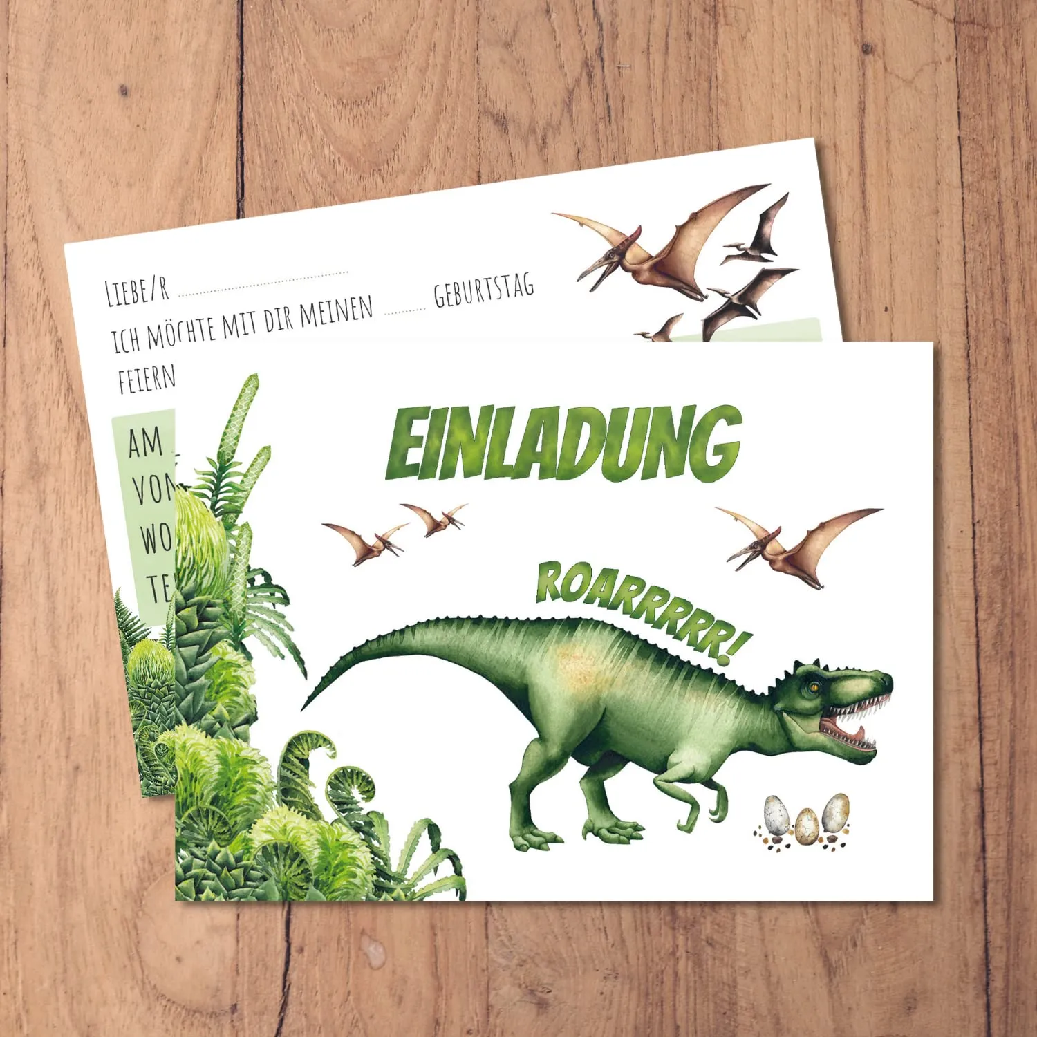 MeinBaby123 Einladungskarten Kindergeburtstag Dino 10er