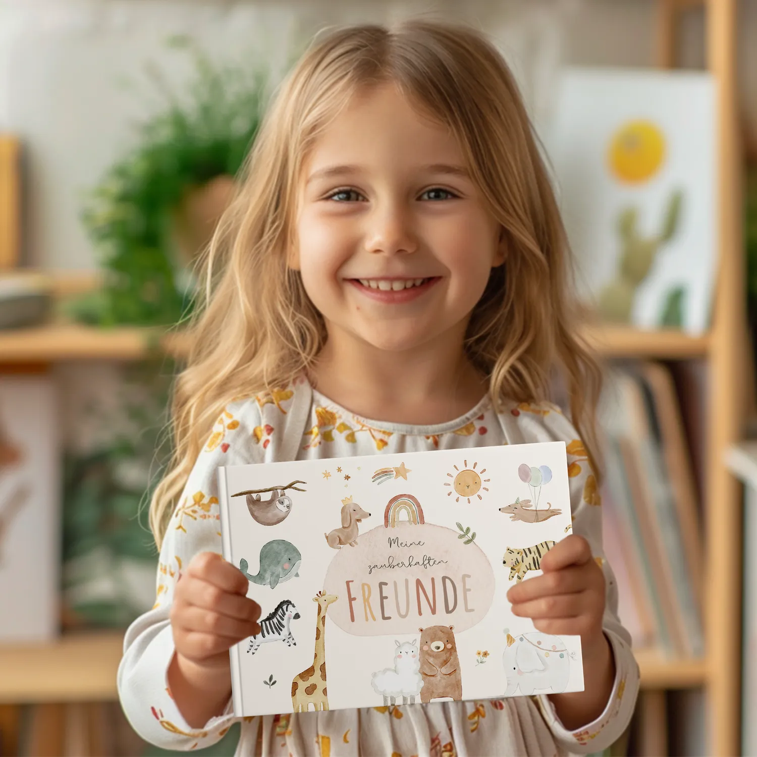 MeinBaby123 Boho Tiere Freundebuch für Kinder Hardcover