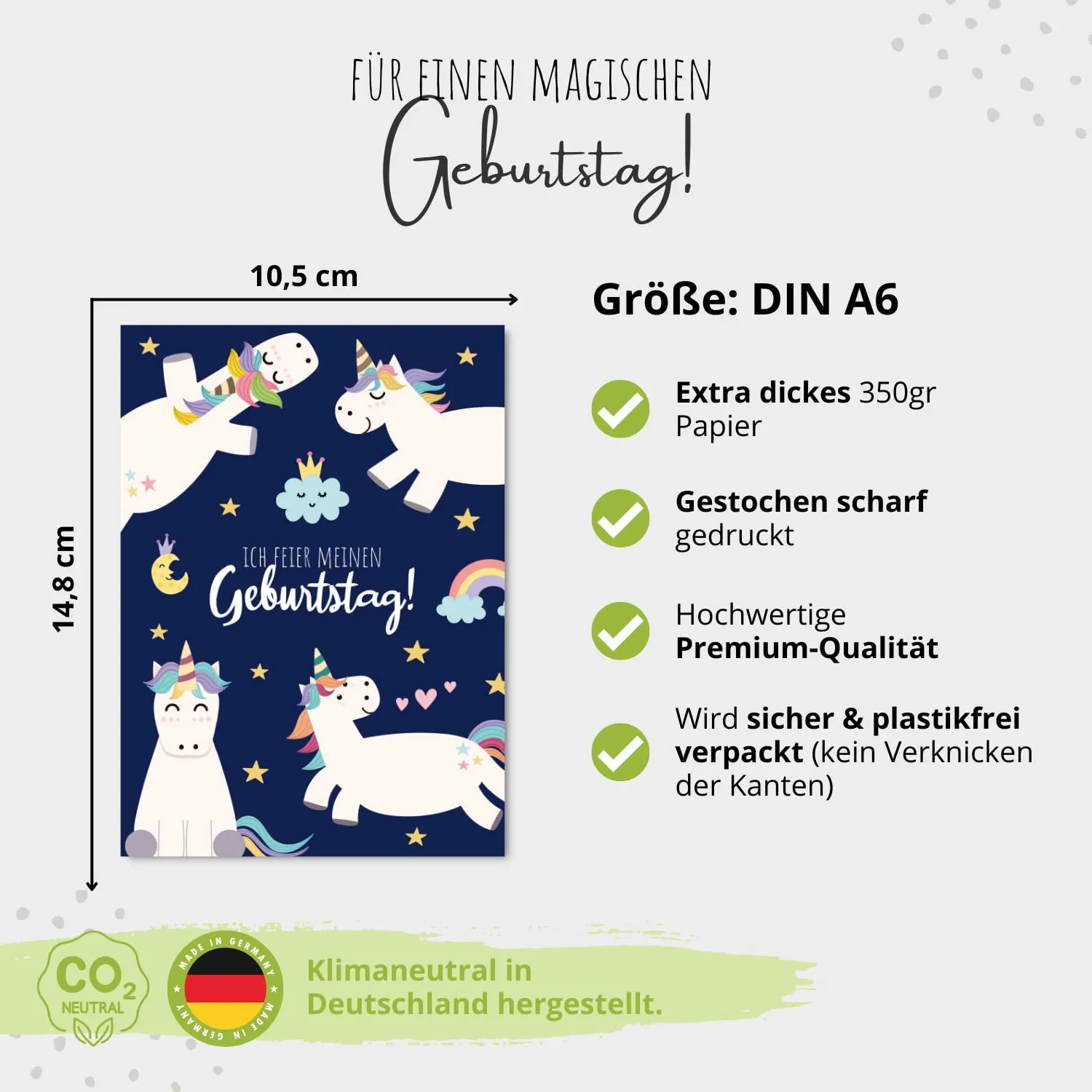 MeinBaby123 Einladungskarten Kindergeburtstag Einhorn 10er Set