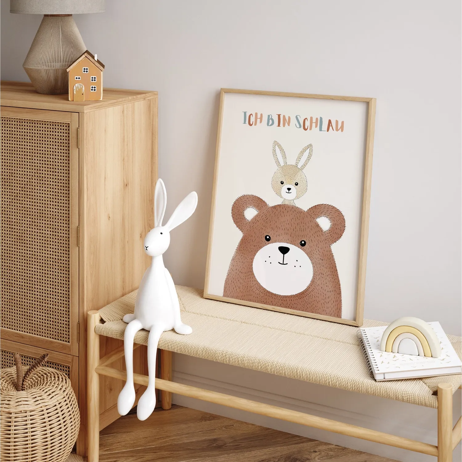 MeinBaby123 Kinderzimmerposter Vier Freunde Affirmation 4er Set A4