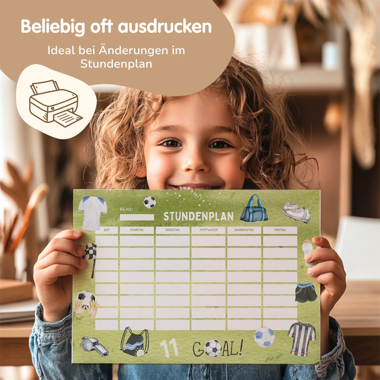 MeinBaby123 Fußball Stundenplan Kinder PDF A4 ausdruckbar