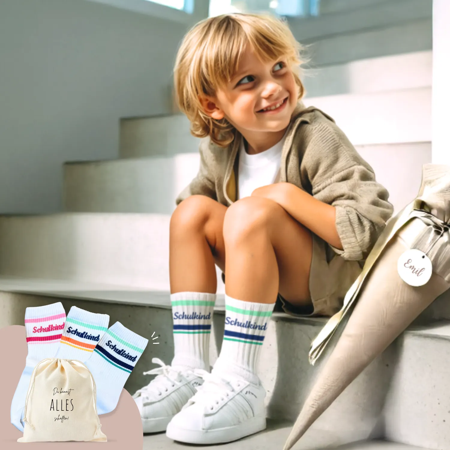 MeinBaby123 Schulkind Socken Blau Baumwolle 5-7 Jahre