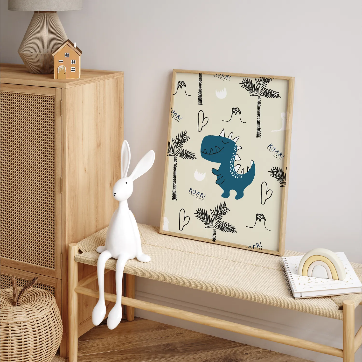 MeinBaby123 Dino Kinderzimmerposter 3er Set A4 matt