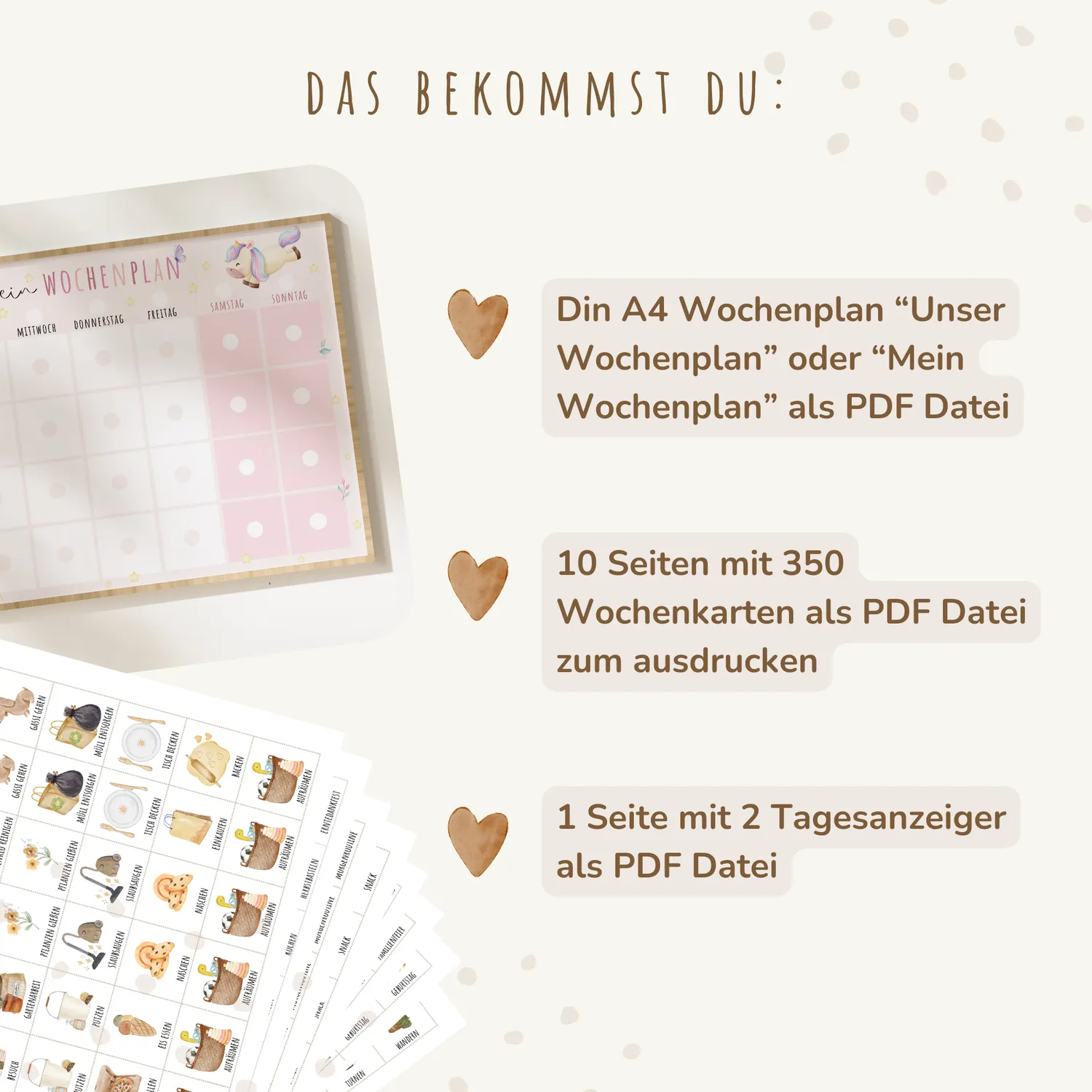 MeinBaby123 Wochenplan Einhorn Montessori zum Ausdrucken