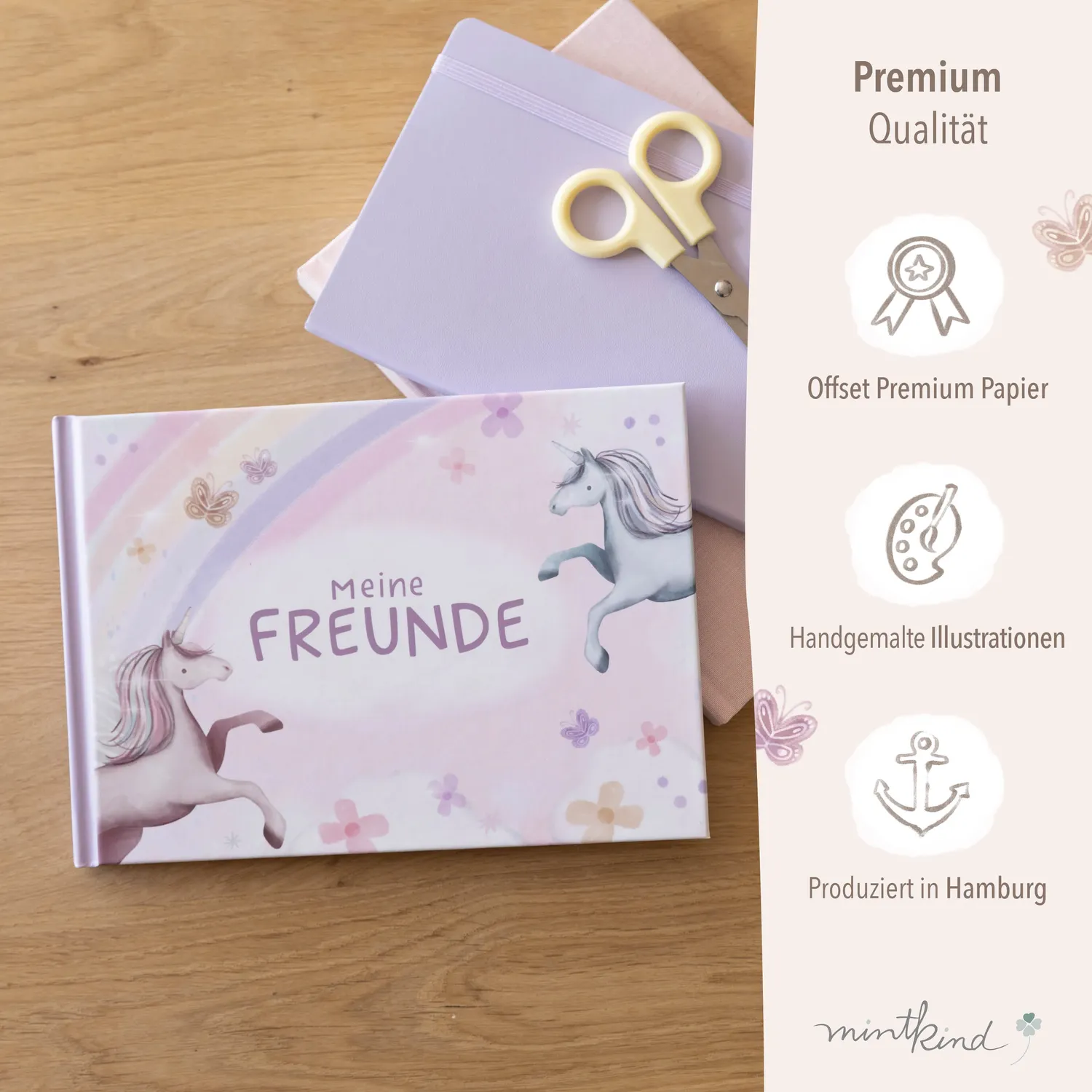 MINTKIND Freundebuch Grundschule Einhorn 30 Einträge A5