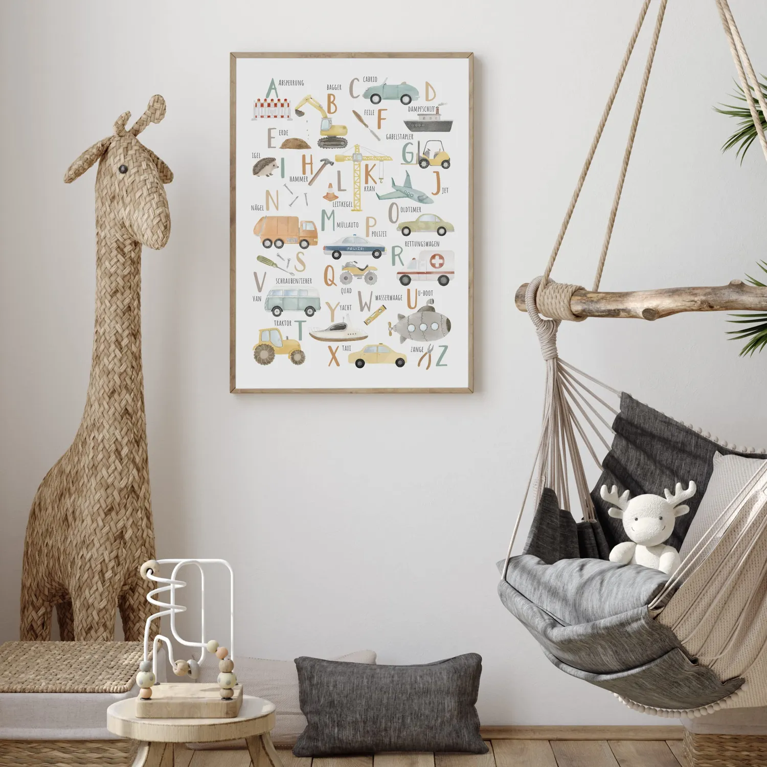 MeinBaby123 Fahrzeuge ABC Kinderzimmerposter A2