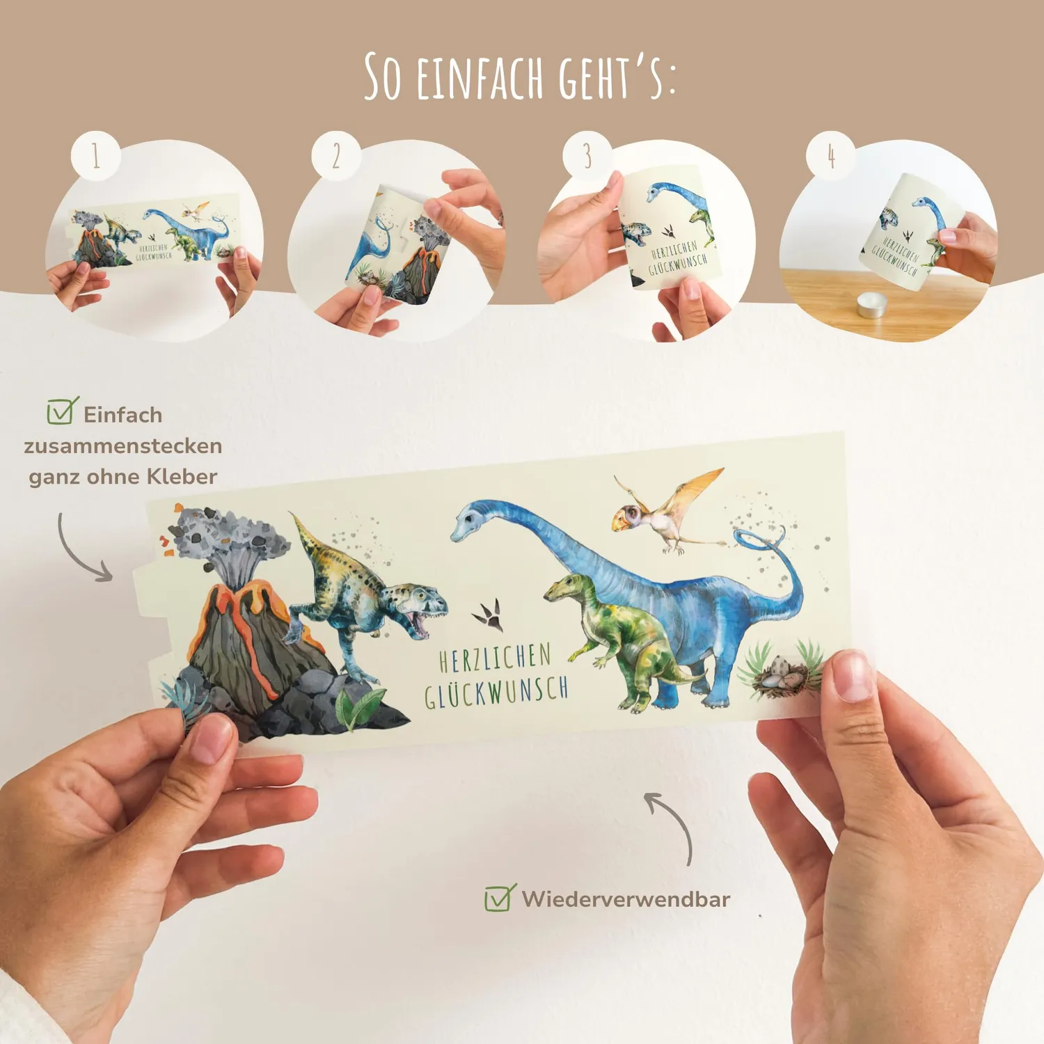 MeinBaby123 Dino Windlicht 10er Set Kindergeburtstag