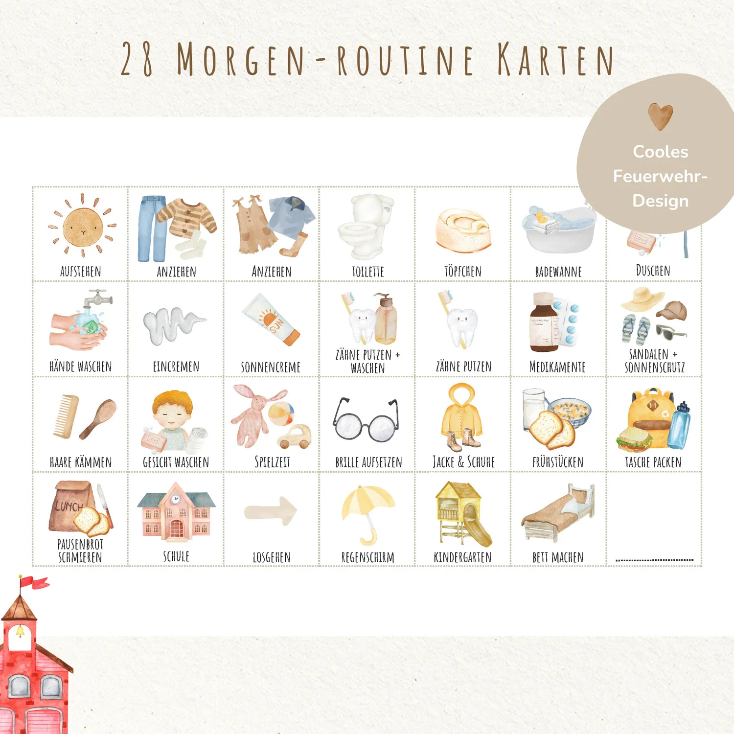 MeinBaby123 Morgen- & Abendroutine Feuerwehr Routineplan PDF
