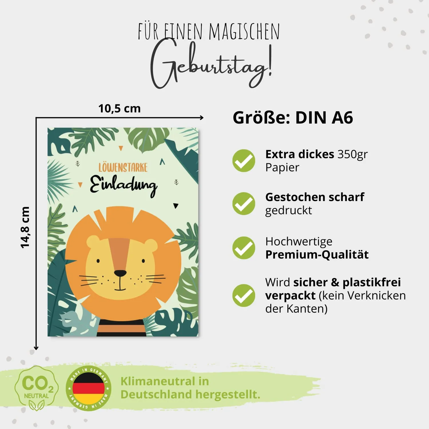 MeinBaby123 Einladungskarten Kindergeburtstag Löwe 10er
