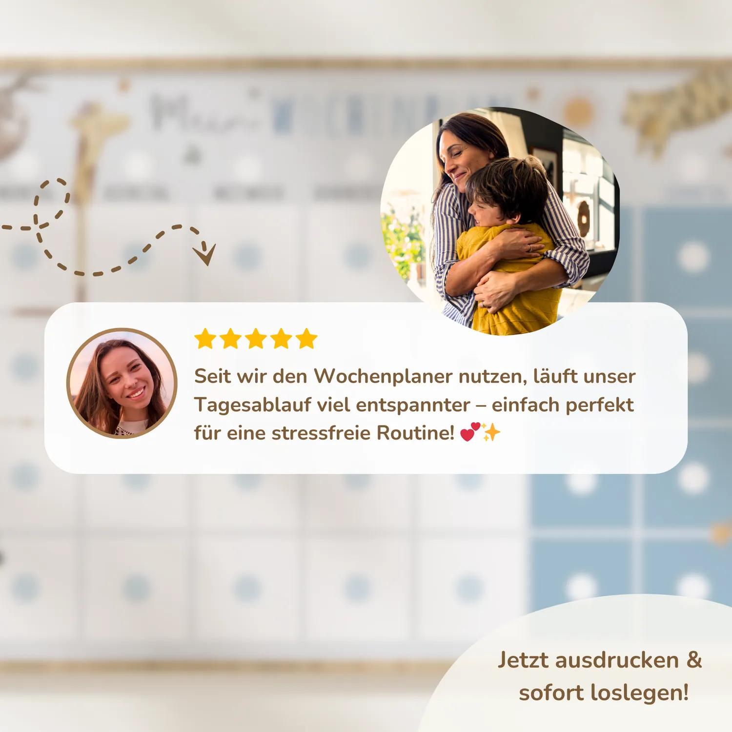 MeinBaby123 Wochenplan Kinder Boho Planer zum Ausdrucken