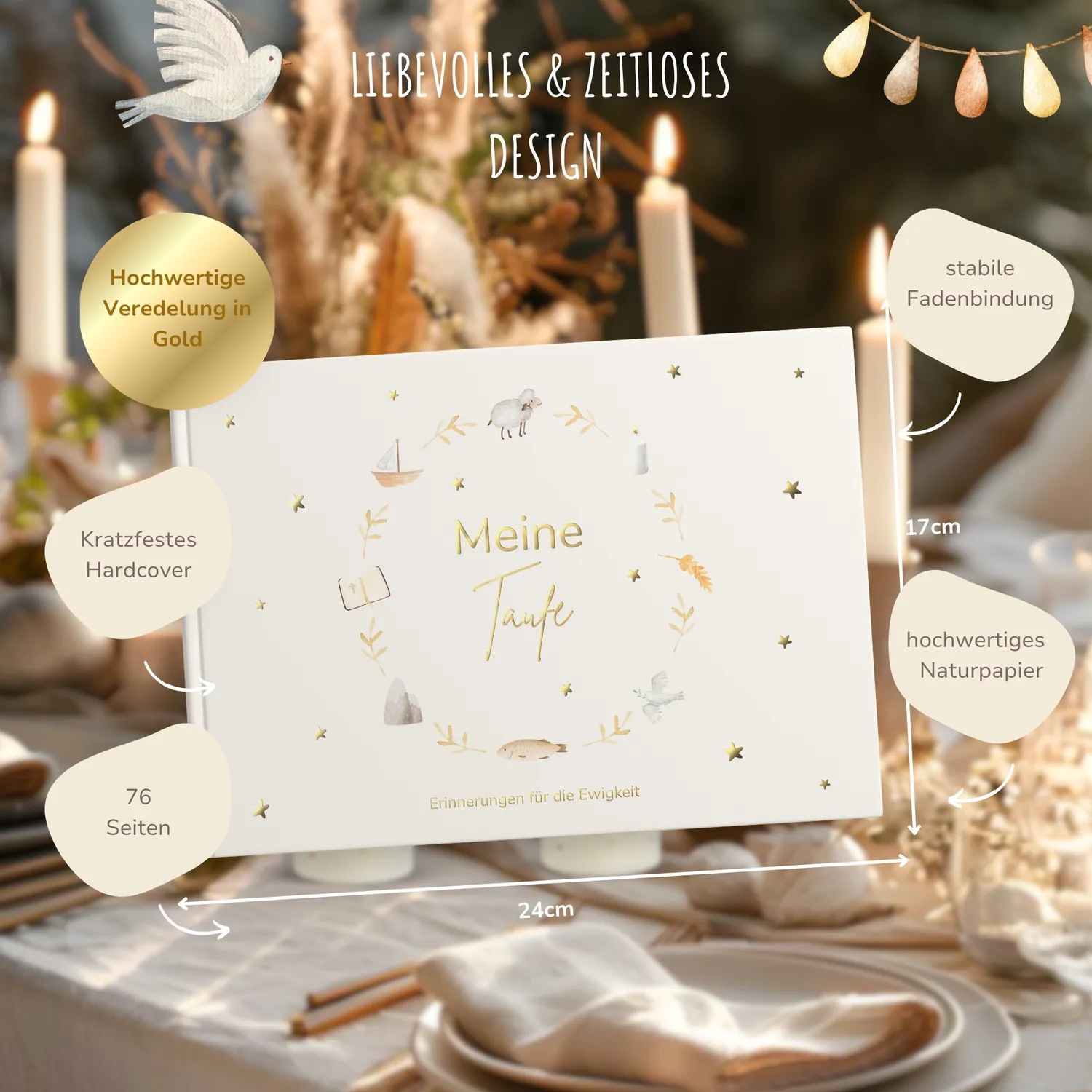 MeinBaby123 Meine Taufe Taufbuch beige 76 Seiten