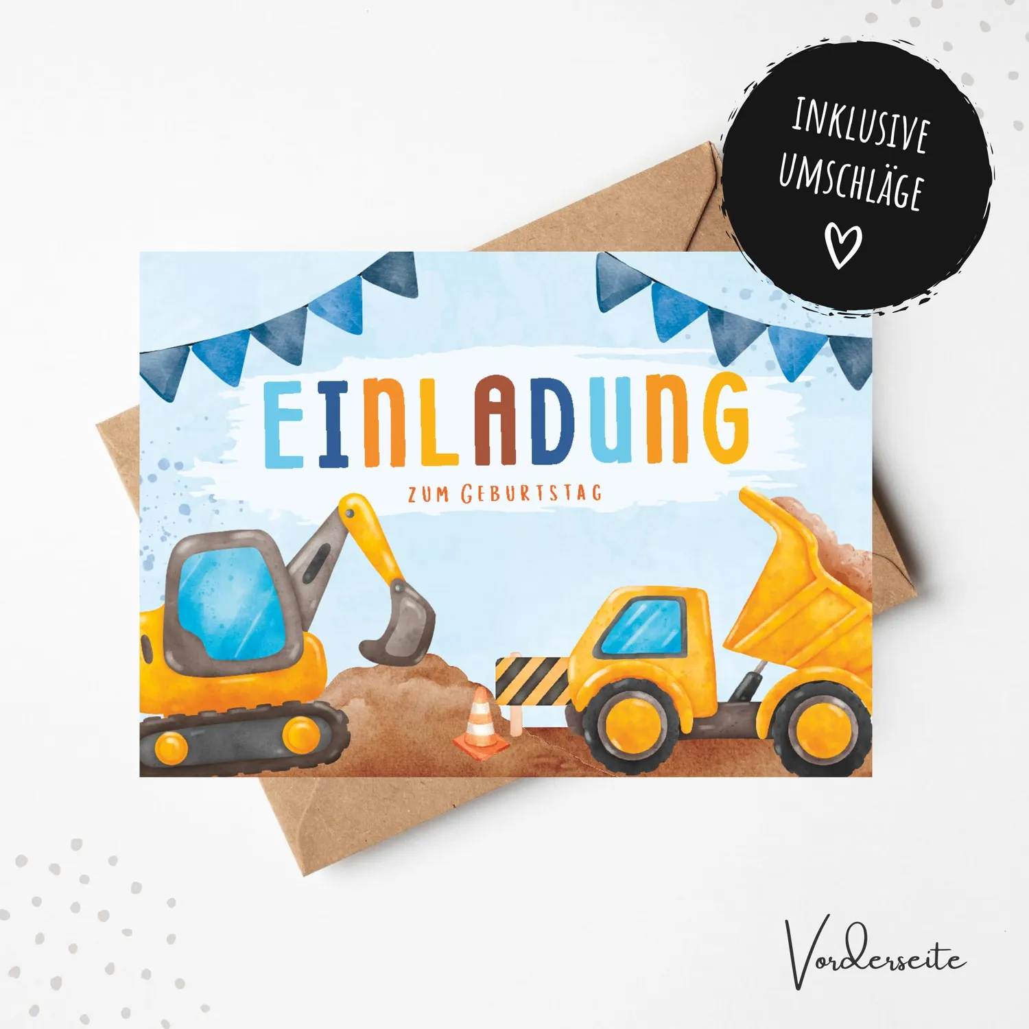 MeinBaby123 Einladungskarten Kindergeburtstag 10er Kraftpapier