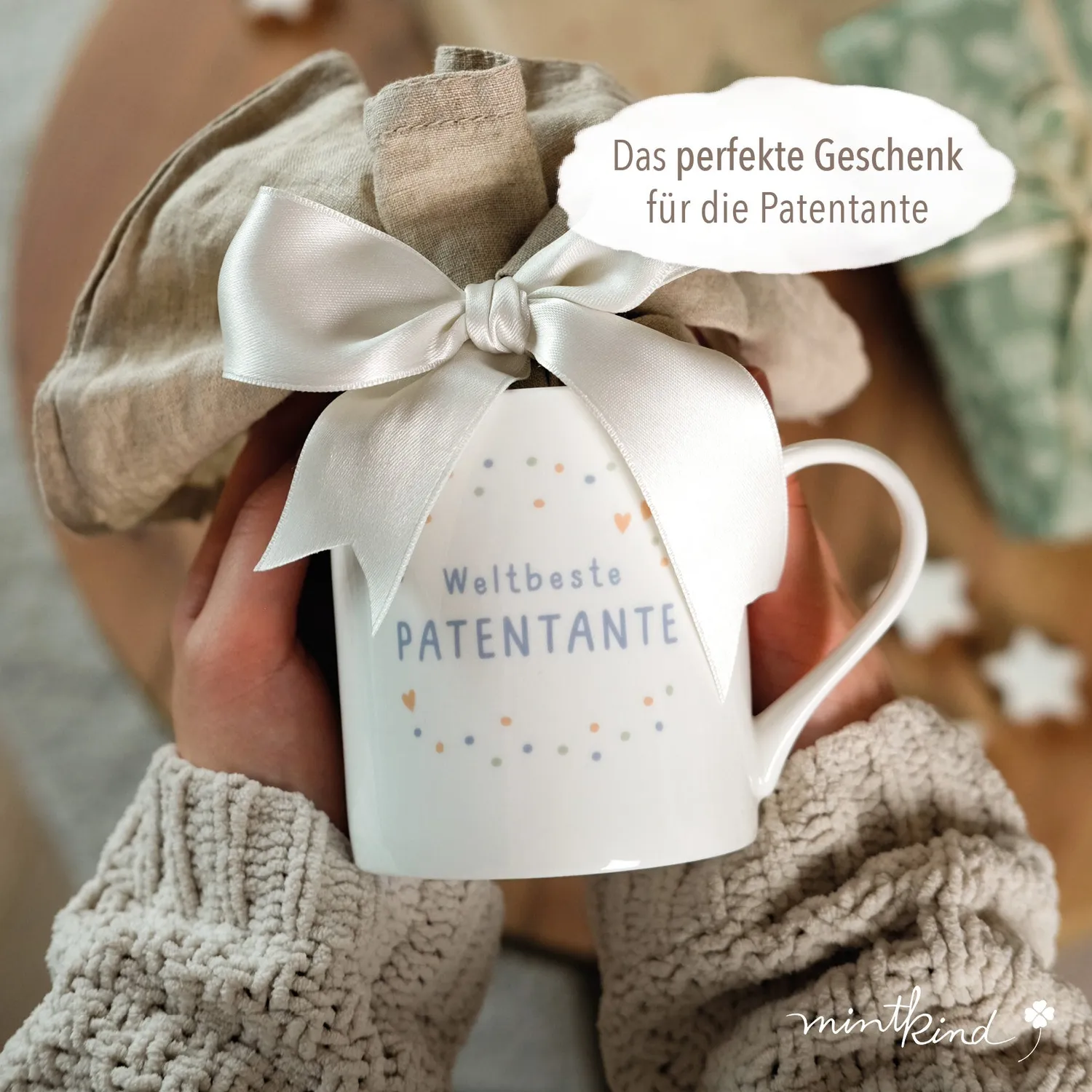 MINTKIND weltbeste Patentante Tasse Konfetti 330 ml