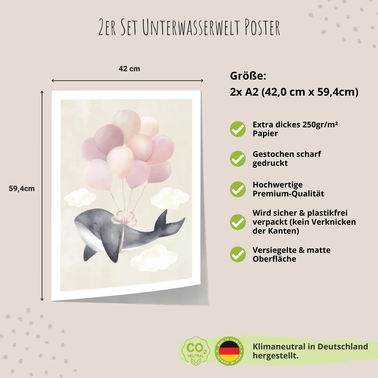 MeinBaby123 Wal Poster A2 Kinderzimmer matt