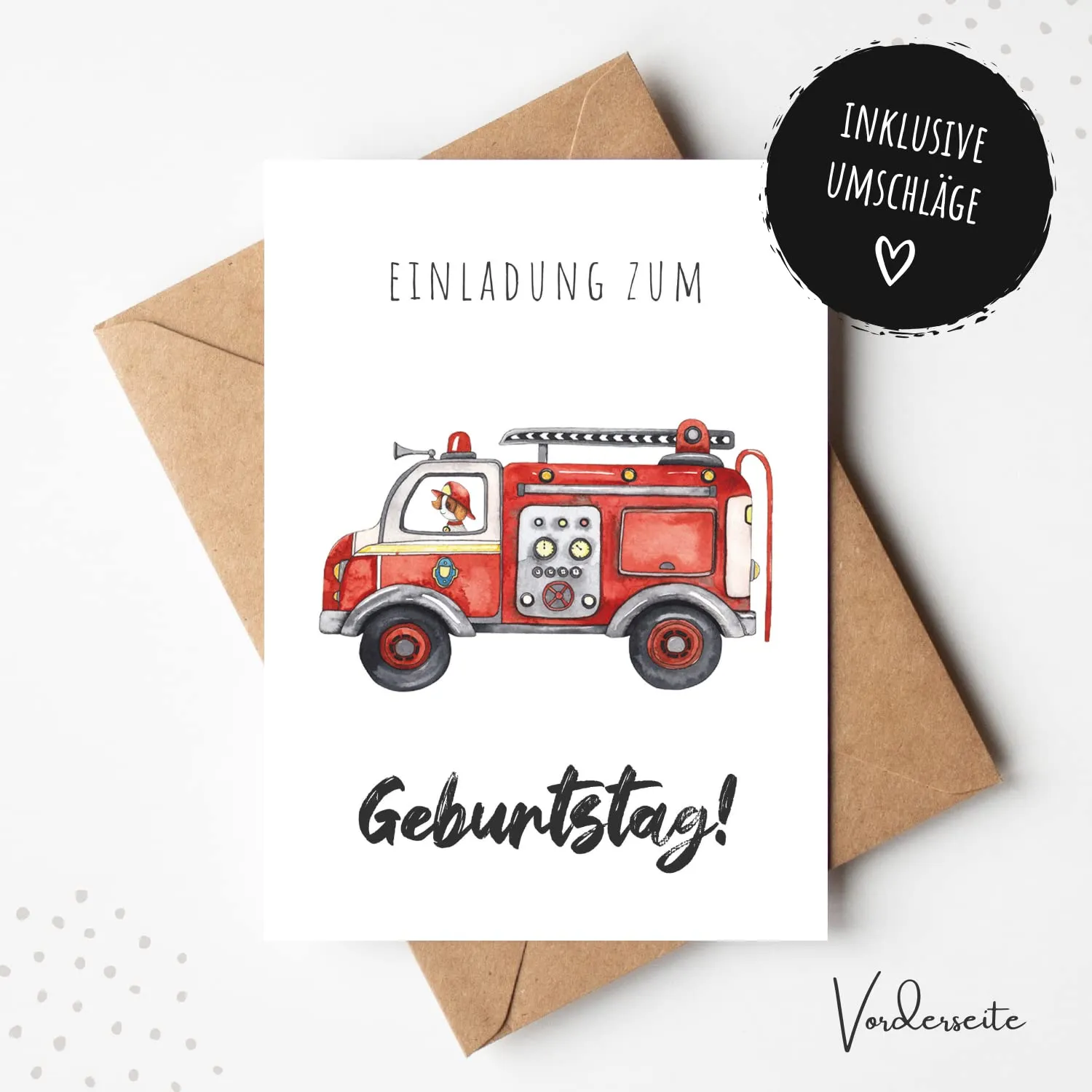 MeinBaby123 Feuerwehr Einladungskarten Kindergeburtstag 10er