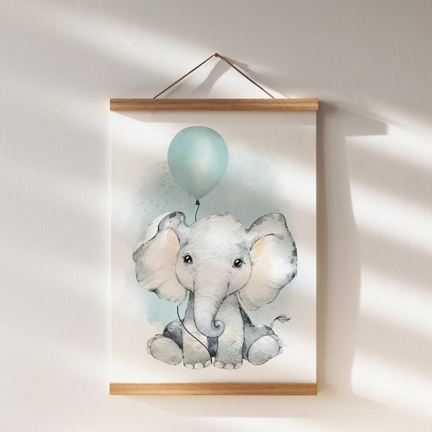 MeinBaby123 Kinderzimmer Poster Elefant mint 3er Set A4