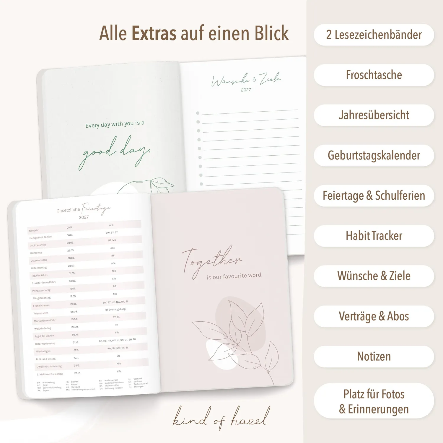 MINTKIND kind of hazel Familienplaner 2027 Kalender Leo