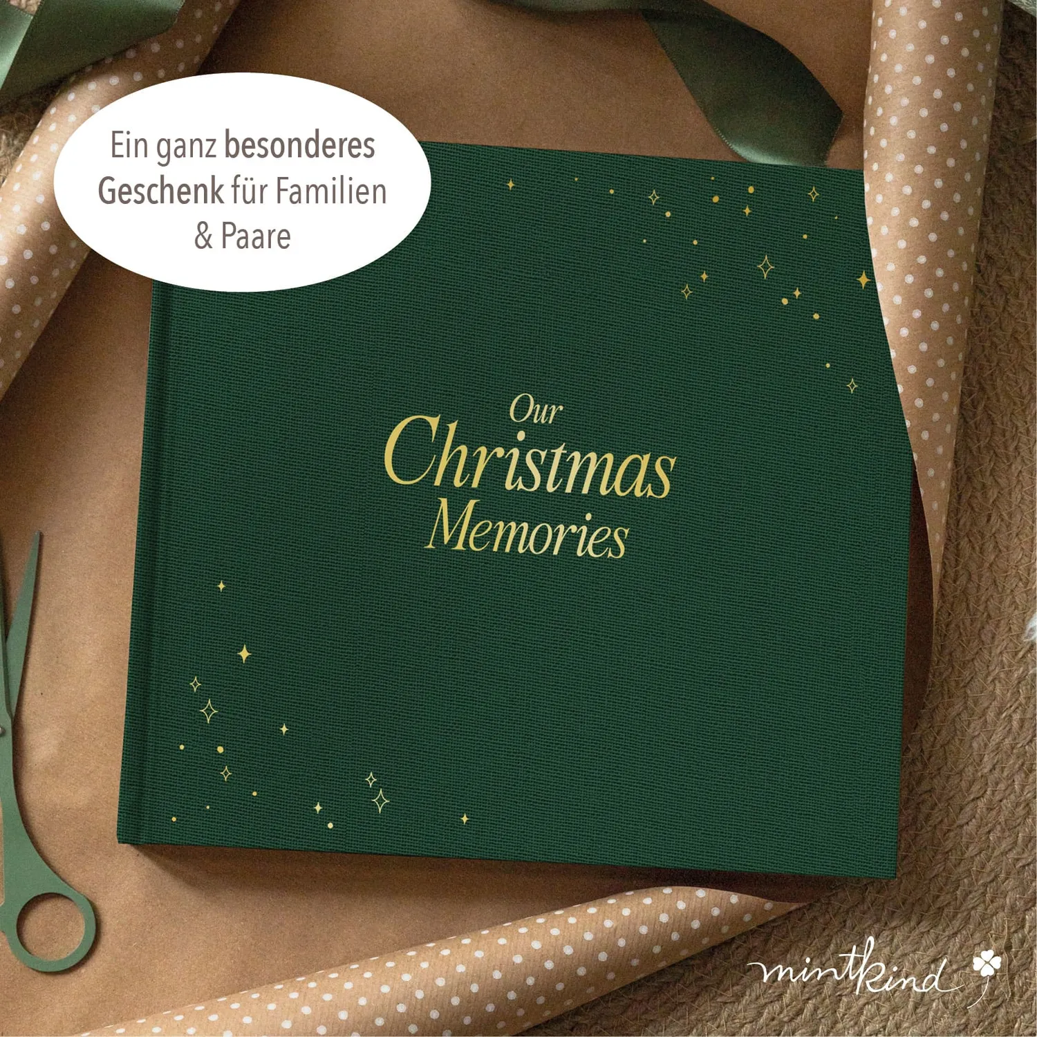 MINTKIND Our Christmas Memories Erinnerungsbuch Leinen Rot 10 Jahre