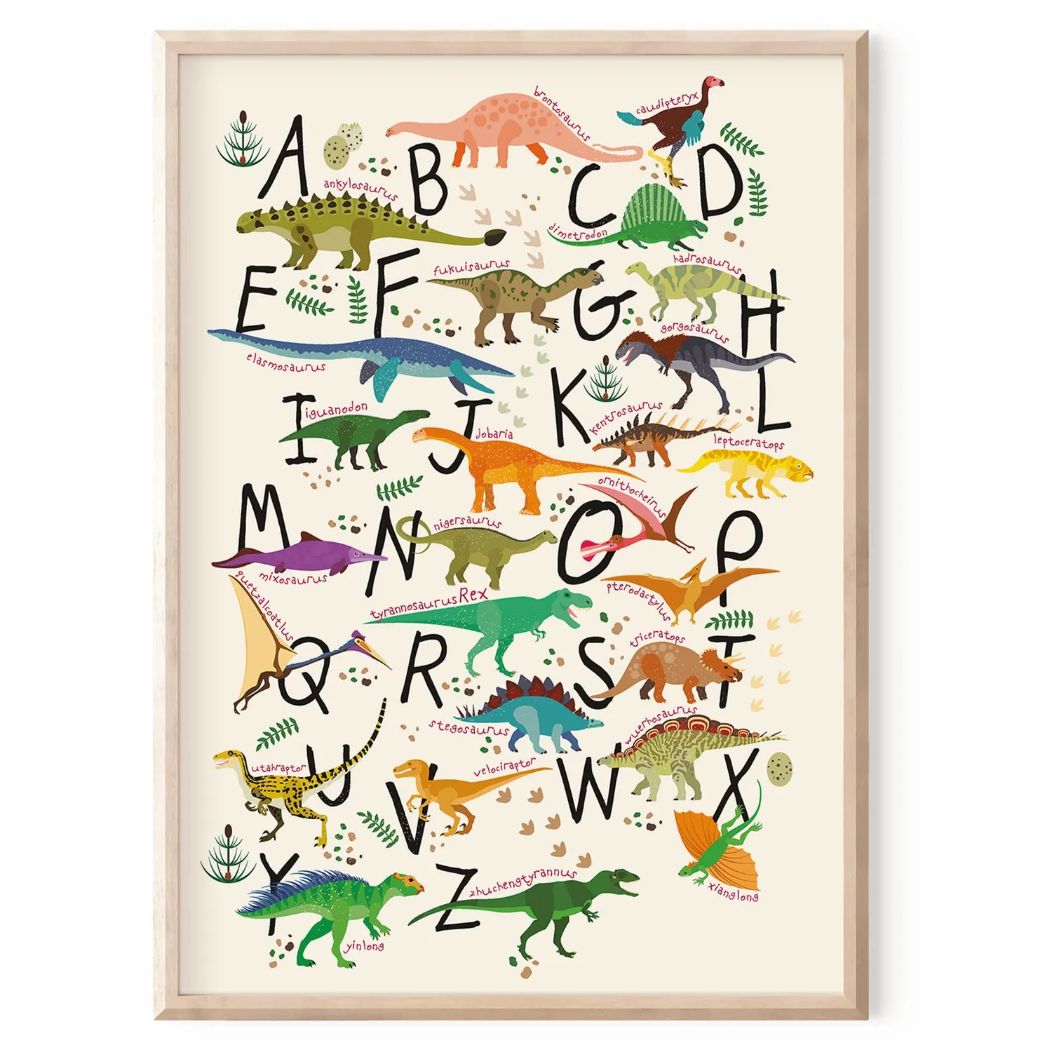 MeinBaby123 Dino ABC Poster A2 Kinderzimmer 300g matt