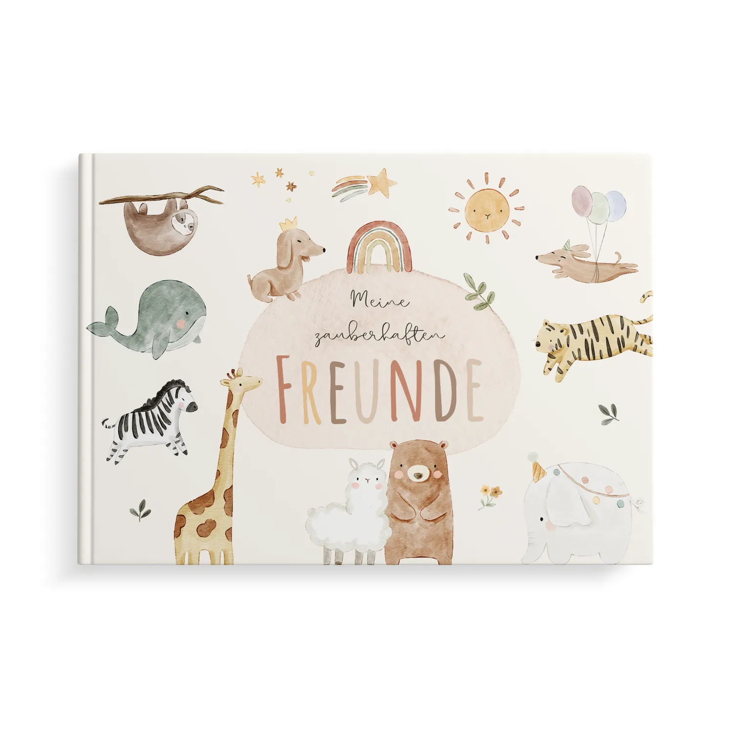 MeinBaby123 Boho Tiere Freundebuch für Kinder Hardcover