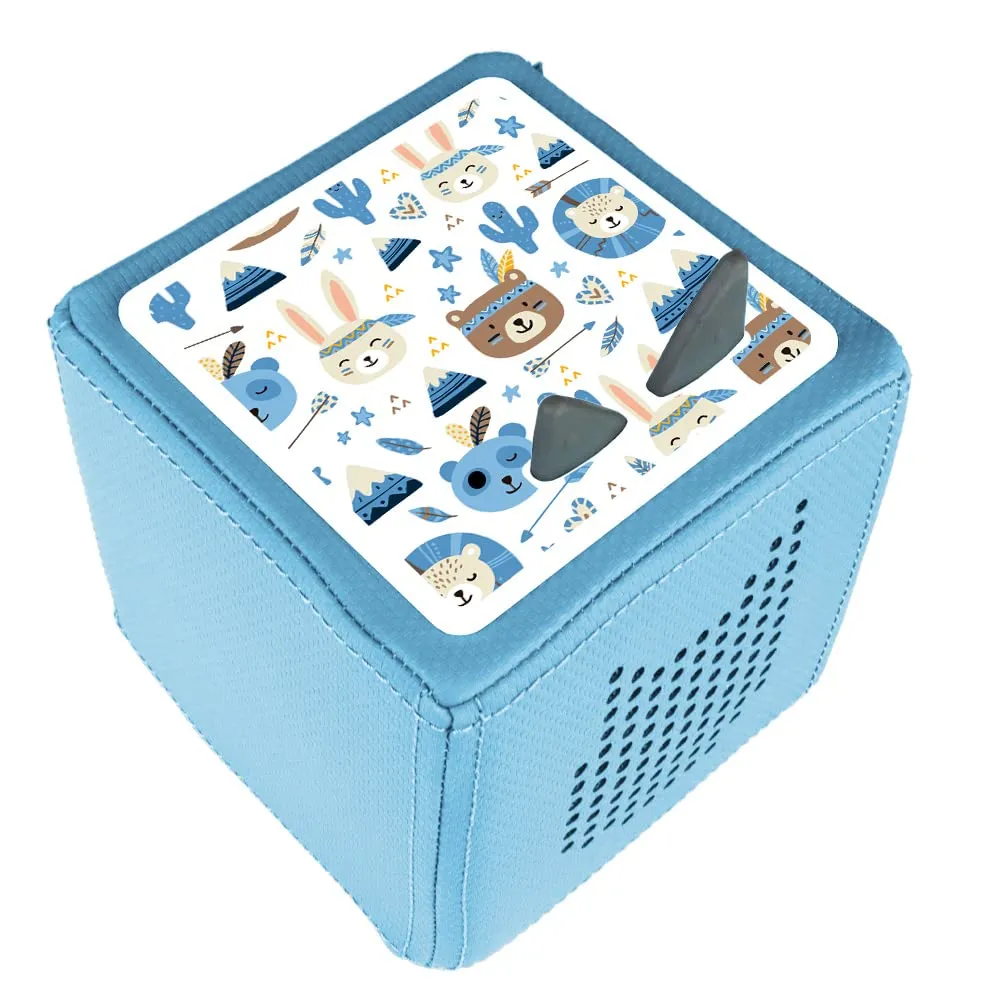 MeinBaby123 Boho Tiere Blau Toniebox Schutzfolie Kratzschutz