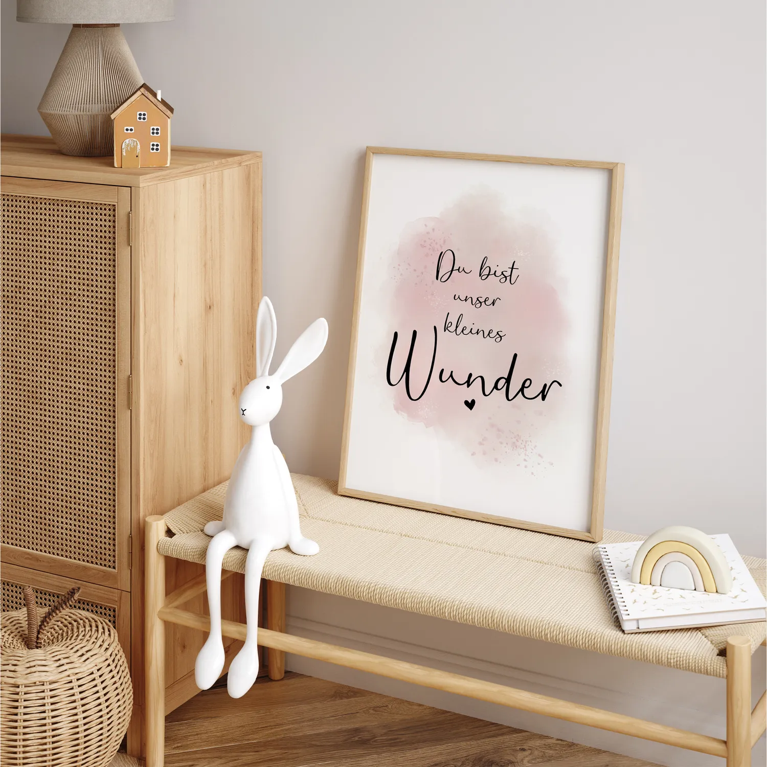 MeinBaby123 Kinderzimmer Poster 3er Set A4 Löwe Rosa