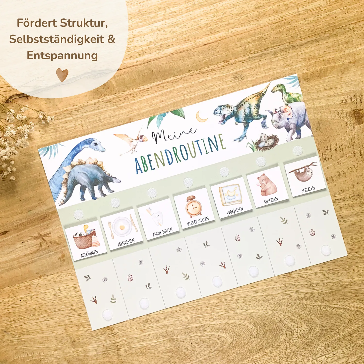 MeinBaby123 Morgen- Abendroutine Kinder Dino Ausdruck