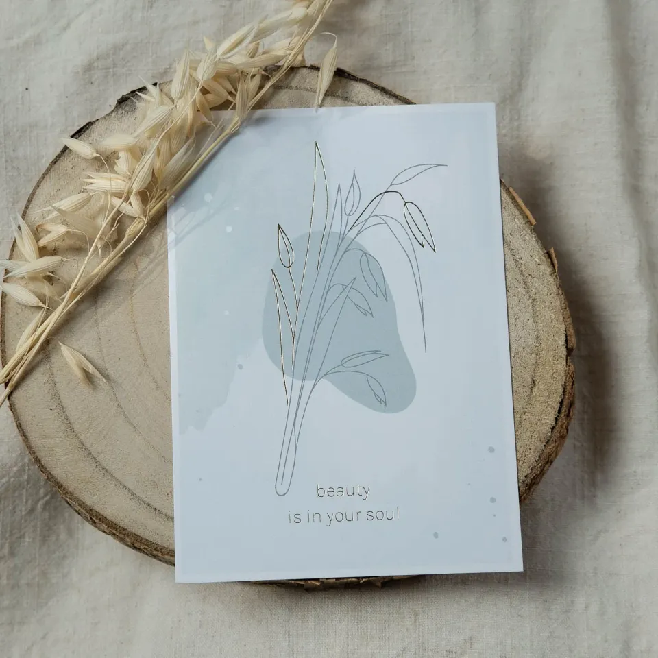 MINTKIND beauty is in your soul Postkarte A6 Gold