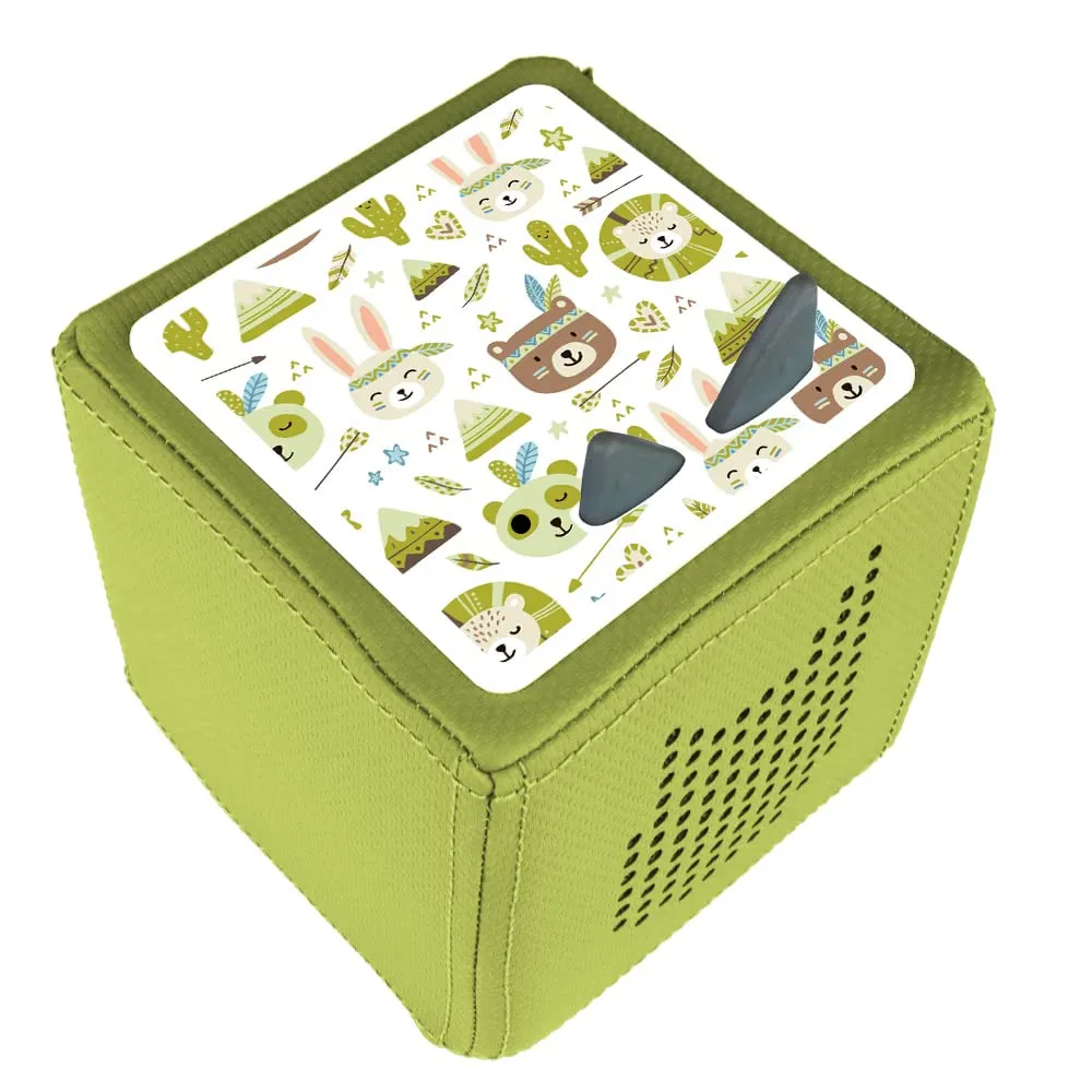 MeinBaby123 Boho Tiere Grün Toniebox Schutzfolie wasserfest
