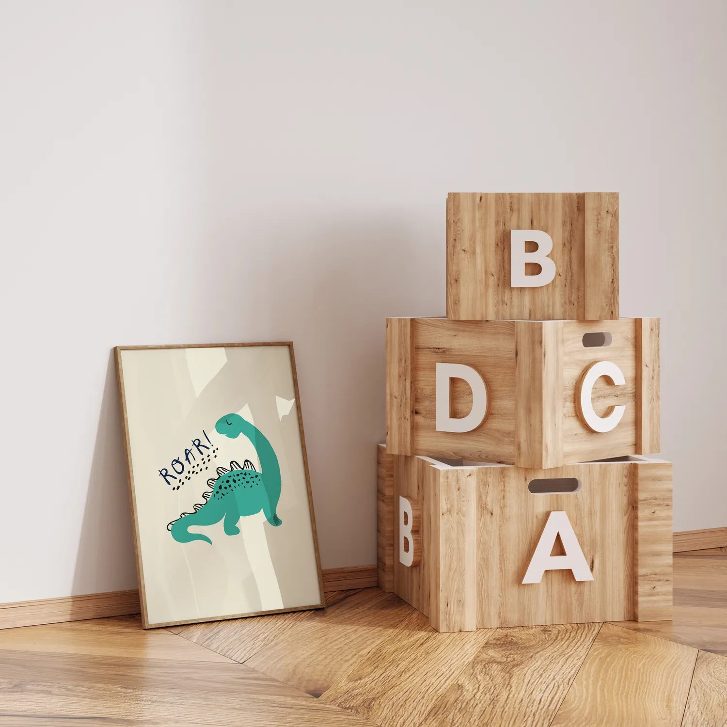 MeinBaby123 Dino Kinderzimmerposter 3er Set A4 matt