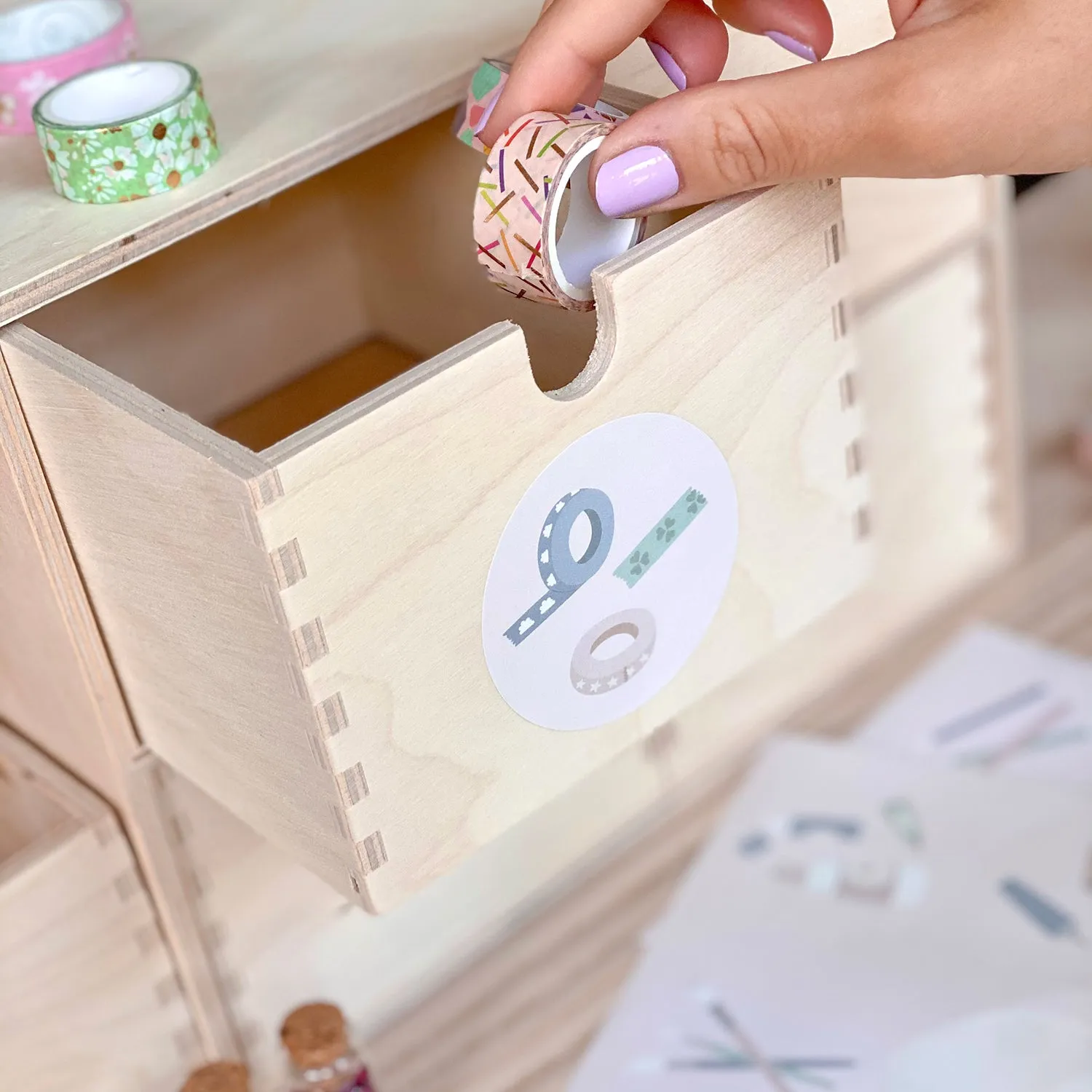 MINTKIND Ordnungssticker Schreibtisch Sticker-Set Rosa A5