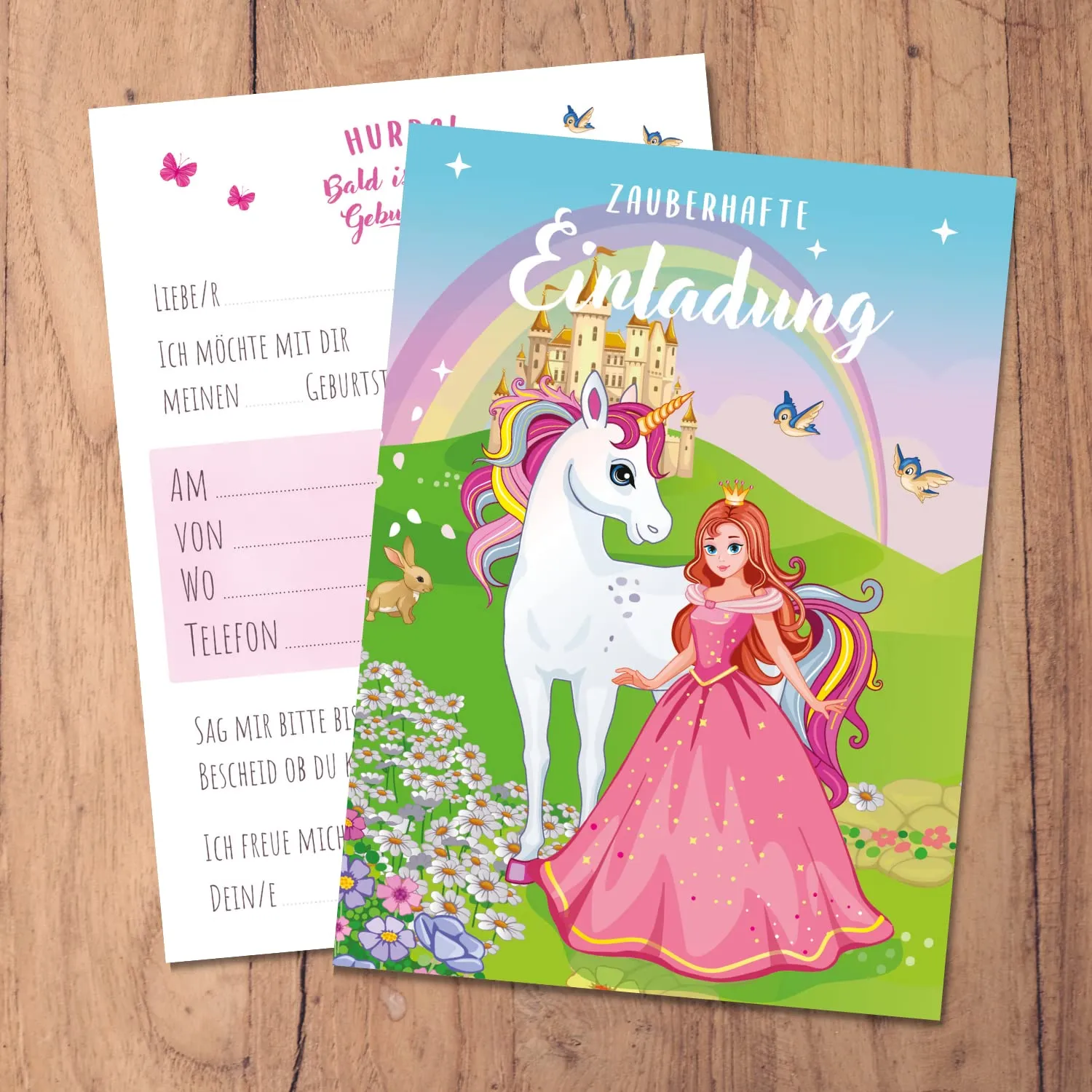 MeinBaby123 Prinzessin Einladungskarten 10er Set A6
