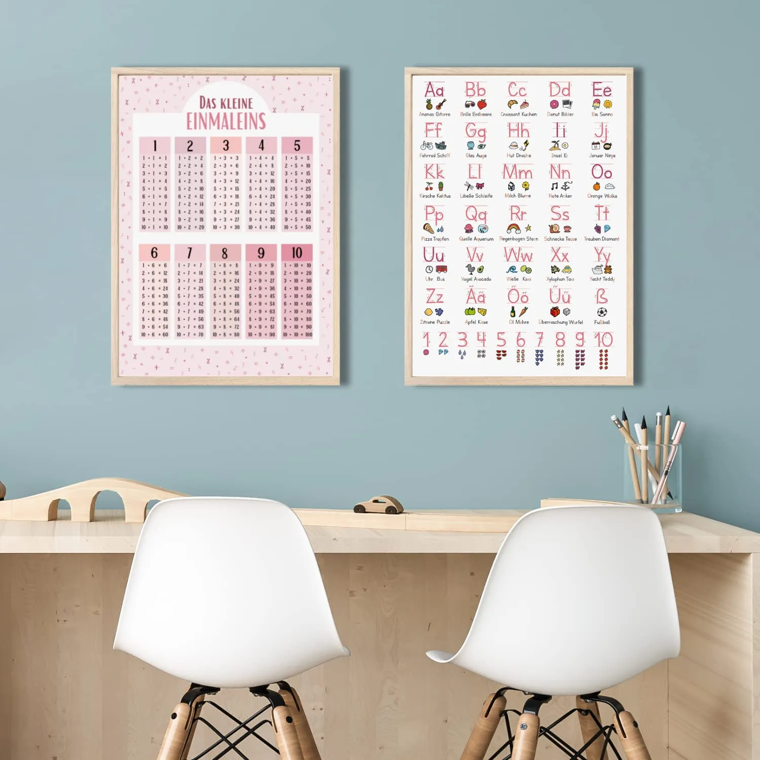 MeinBaby123 Lernposter Grundschrift Einmaleins rosa 2er A2